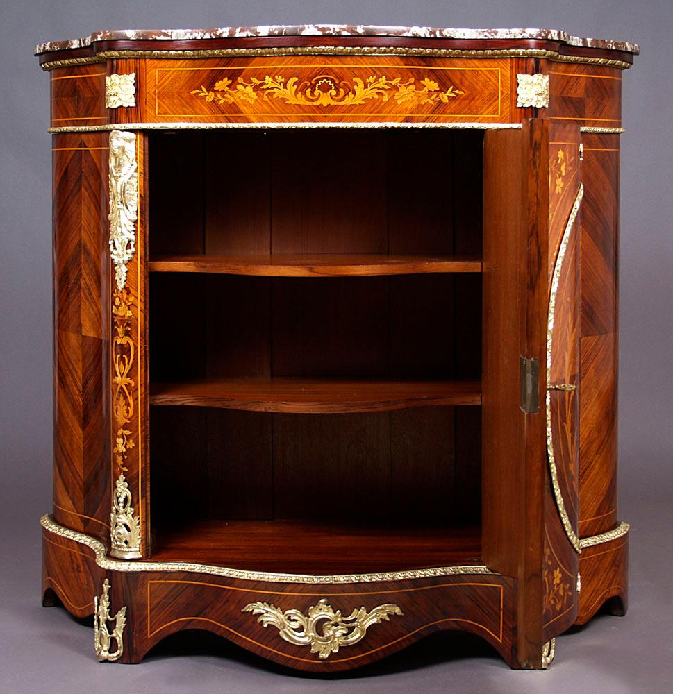Napoleon III Style Sideboard Cabinet with Marble Top, circa 1900 7