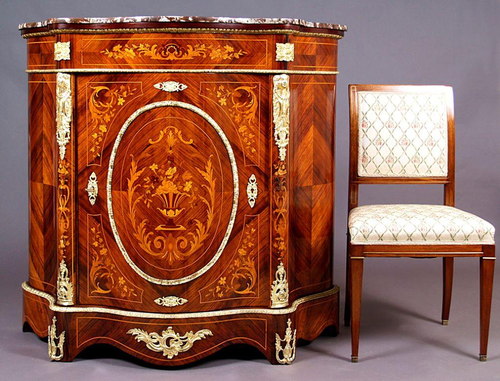 Napoleon III Style Sideboard Cabinet with Marble Top, circa 1900 8