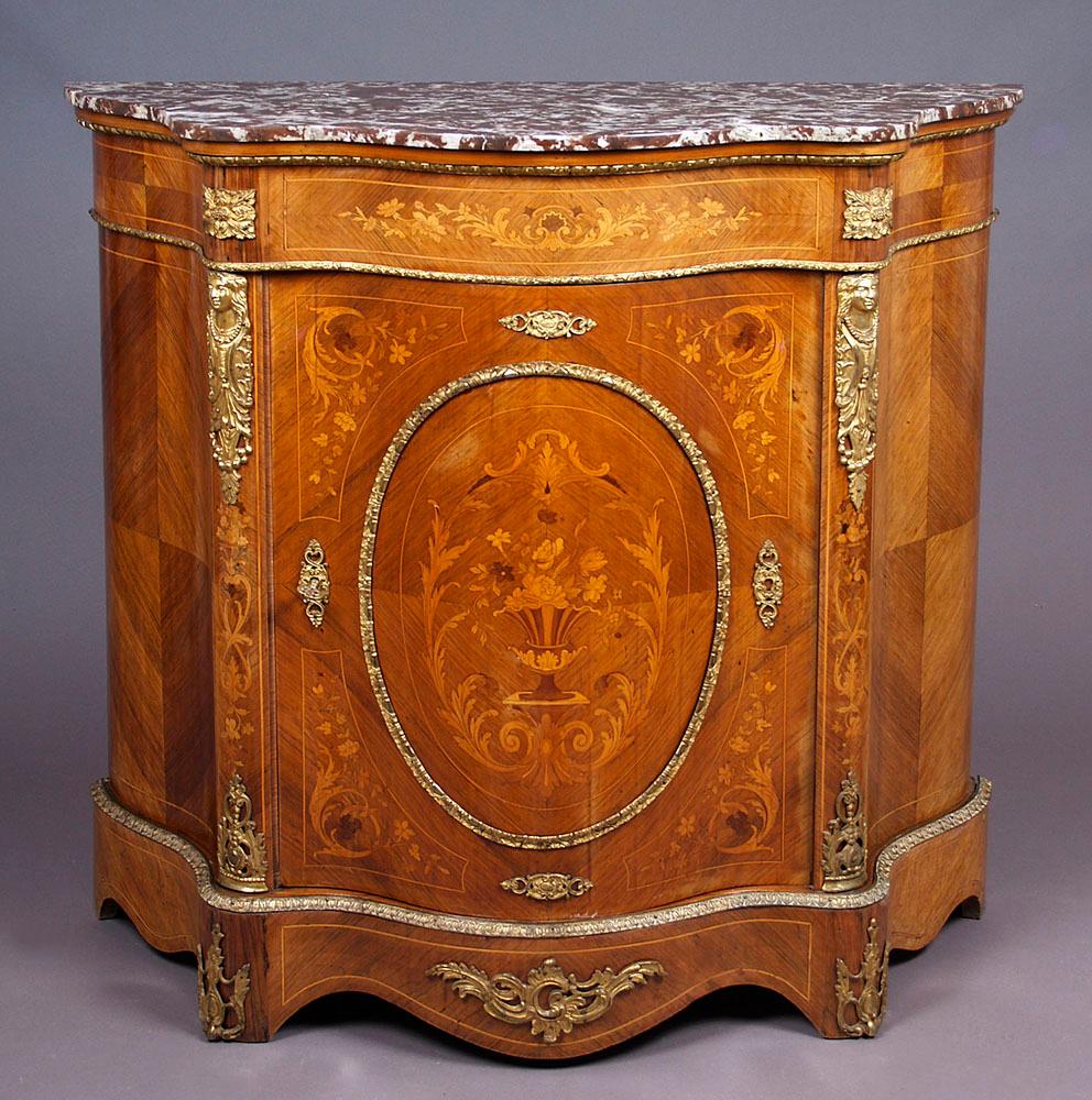 Napoleon III Style Sideboard Cabinet with Marble Top, circa 1900 9