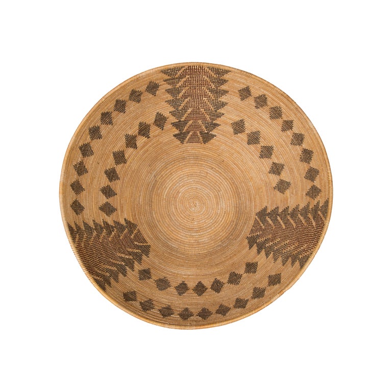 Circa 1900 Native American Yokut Polychrome Basket For Sale at 1stDibs