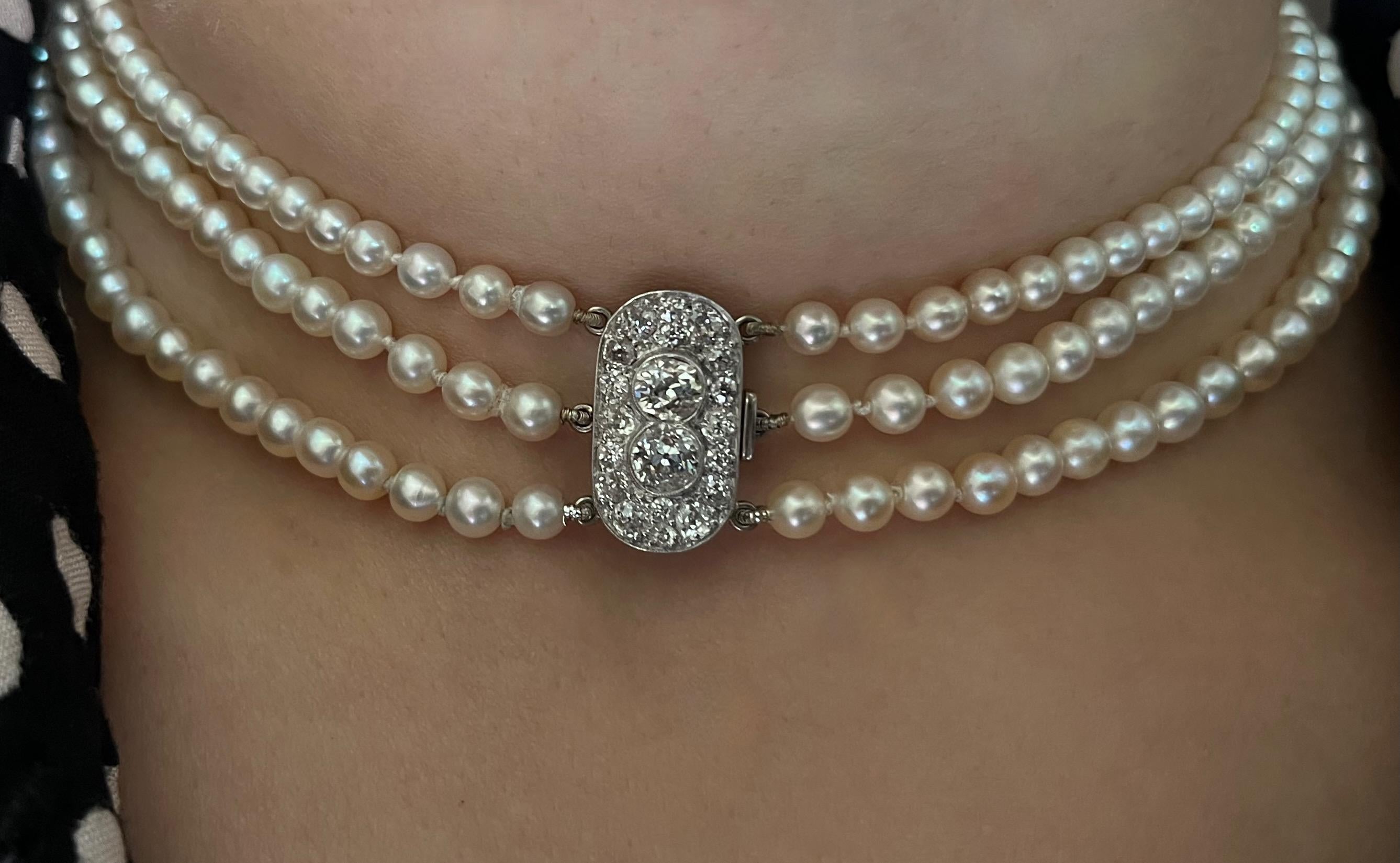 Natural Pearl Necklace, circa 1900 In Excellent Condition For Sale In Beverly Hills, CA