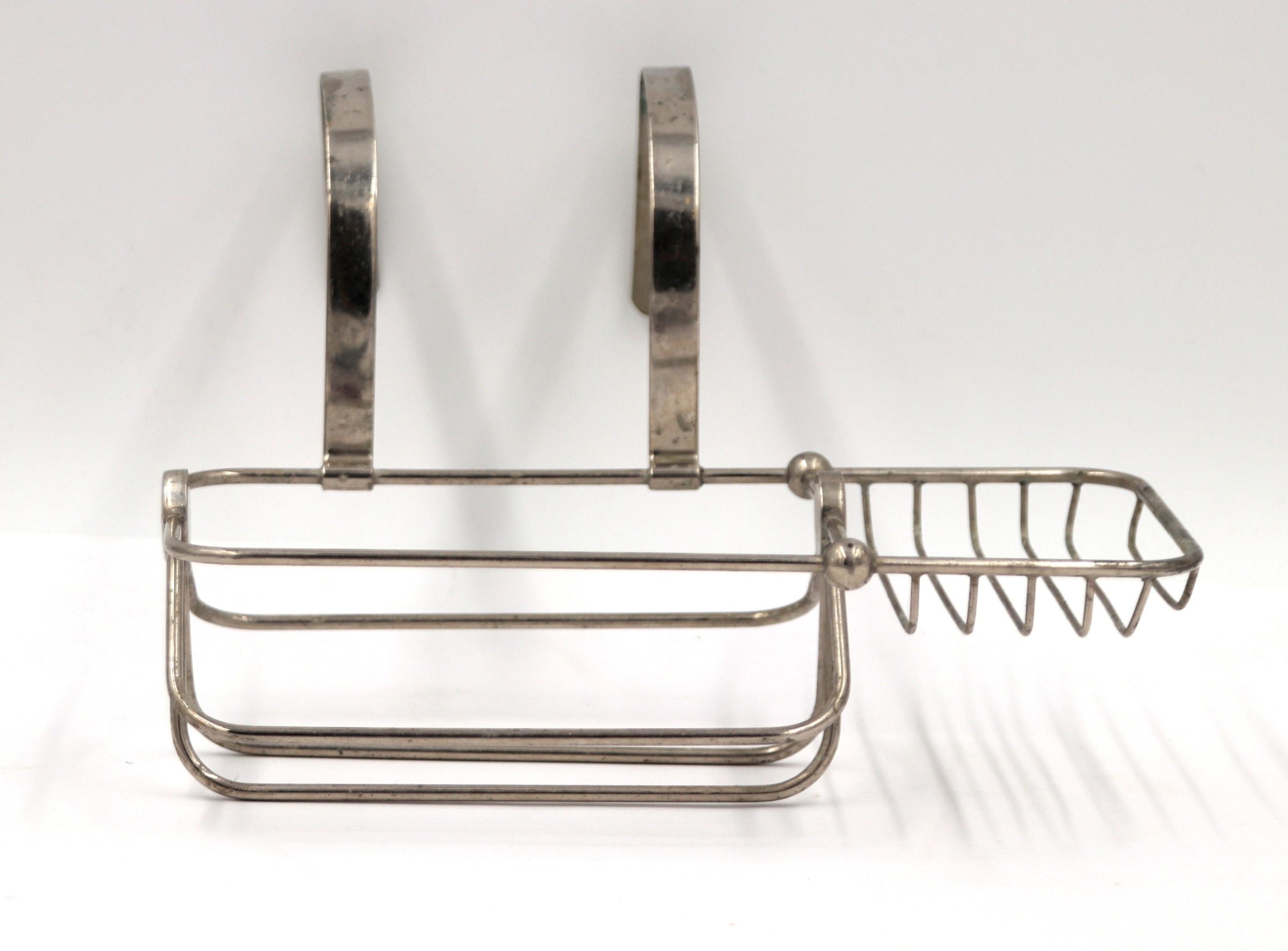Victorian Circa 1900 Nickel Plated Brass Sponge & Soap Holder