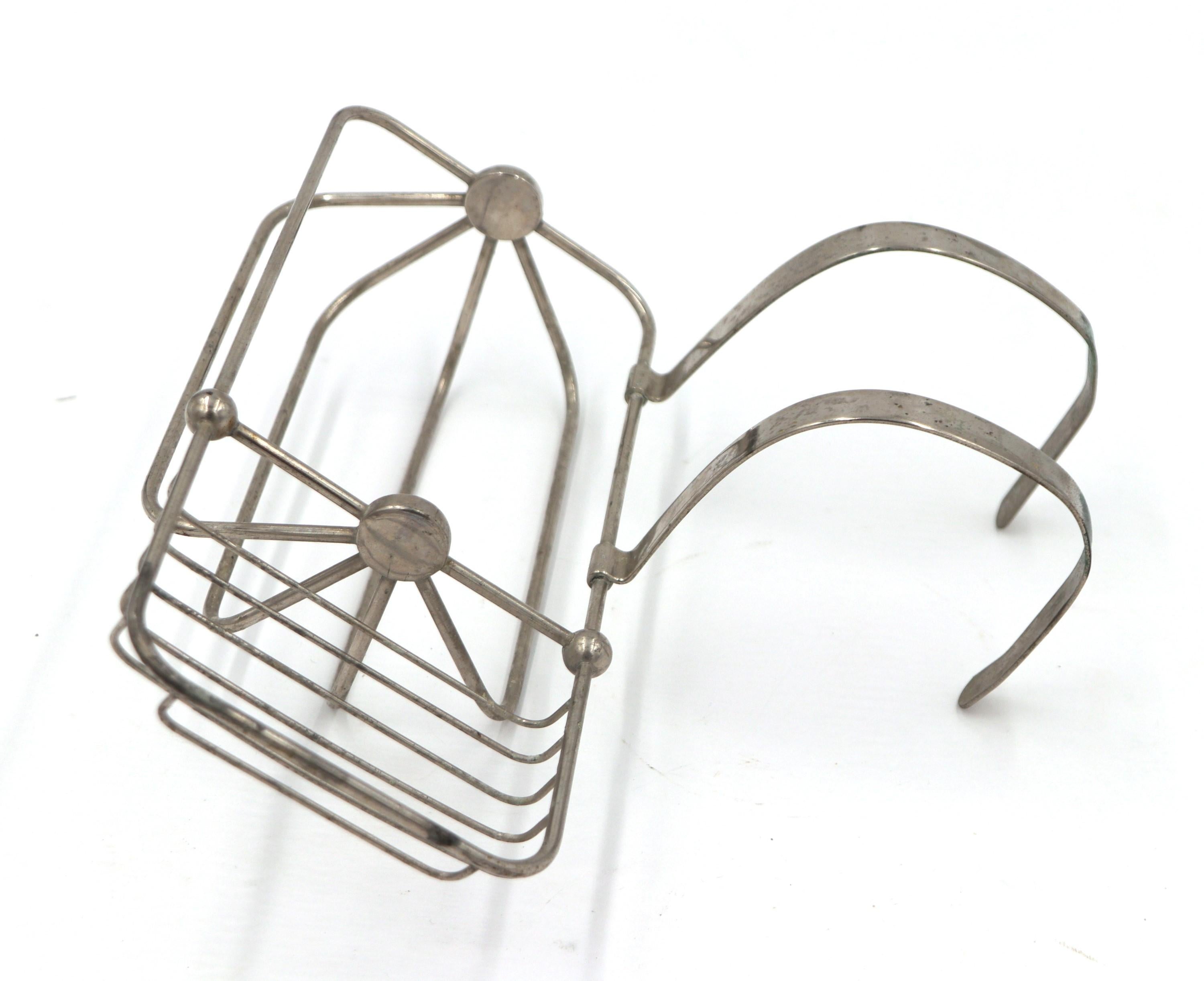 American Circa 1900 Nickel Plated Brass Sponge & Soap Holder