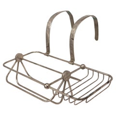 Circa 1900 Nickel Plated Brass Sponge & Soap Holder