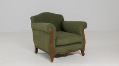 Circa 1900 Olive Wood Louis XV Style Carved Upholstered Club Chair
