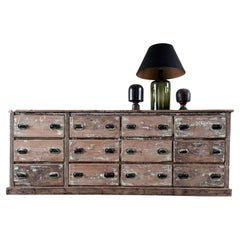 Circa 1900 Pottery Workshop Bank of Drawers