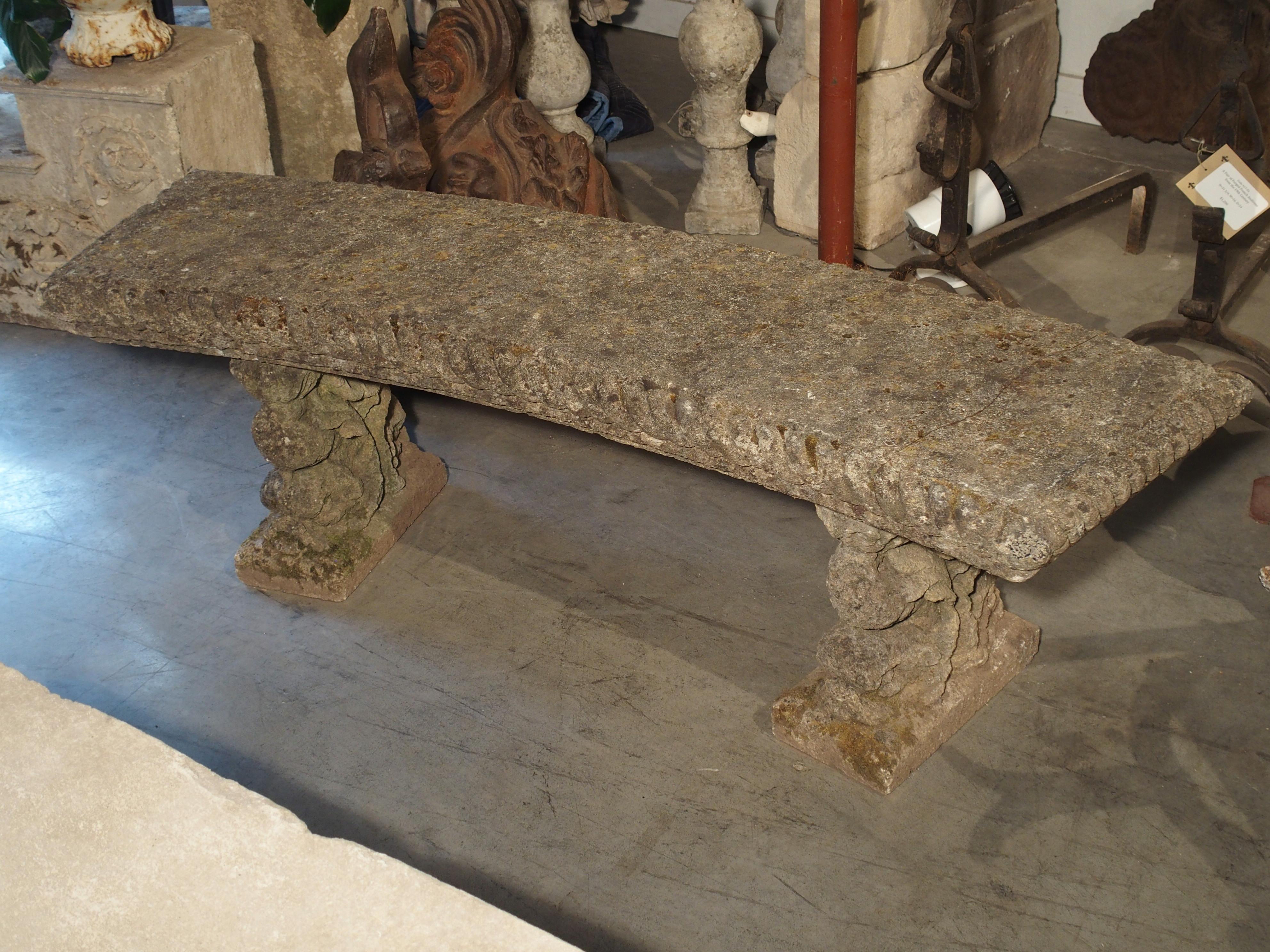 Reconstituted Stone Dolphins Bench from France, circa 1900 4