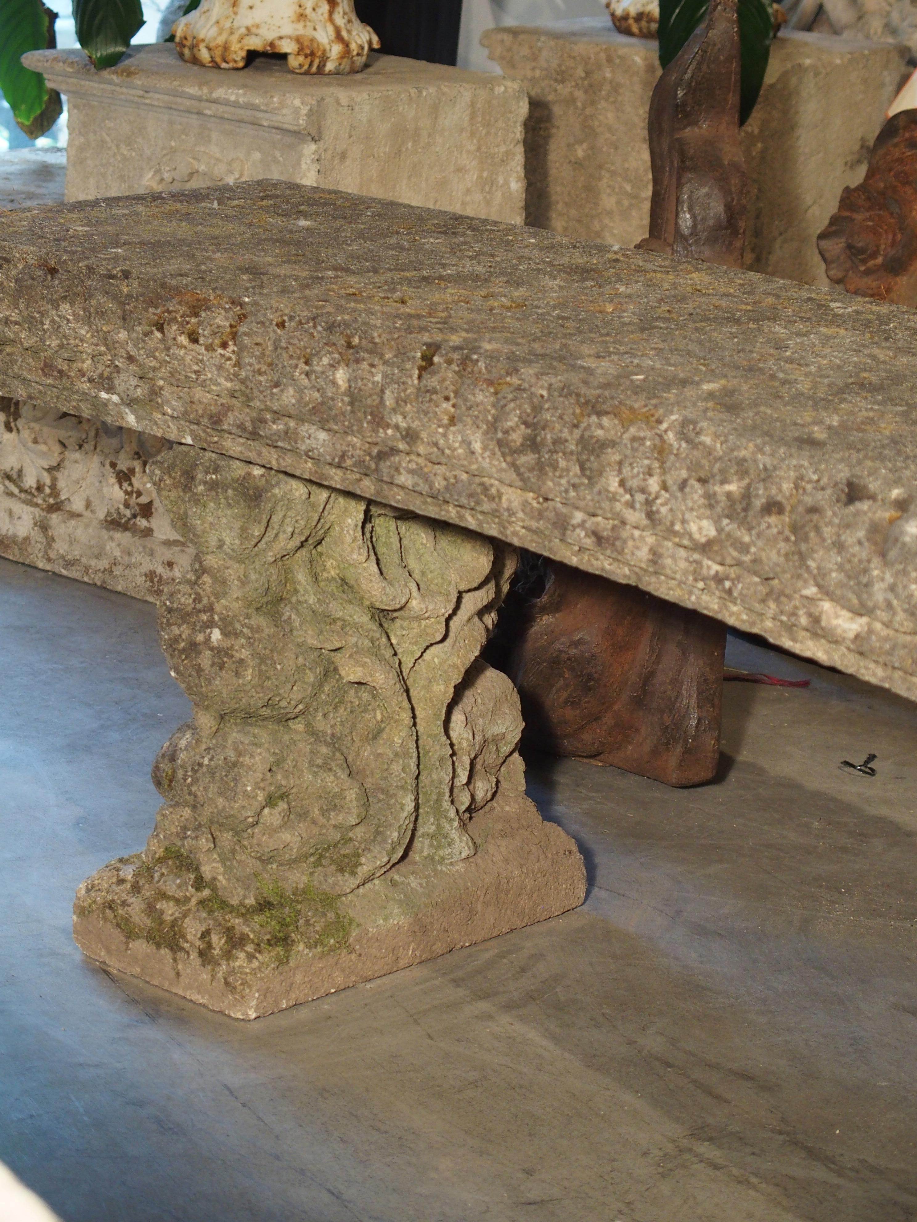 Reconstituted Stone Dolphins Bench from France, circa 1900 6