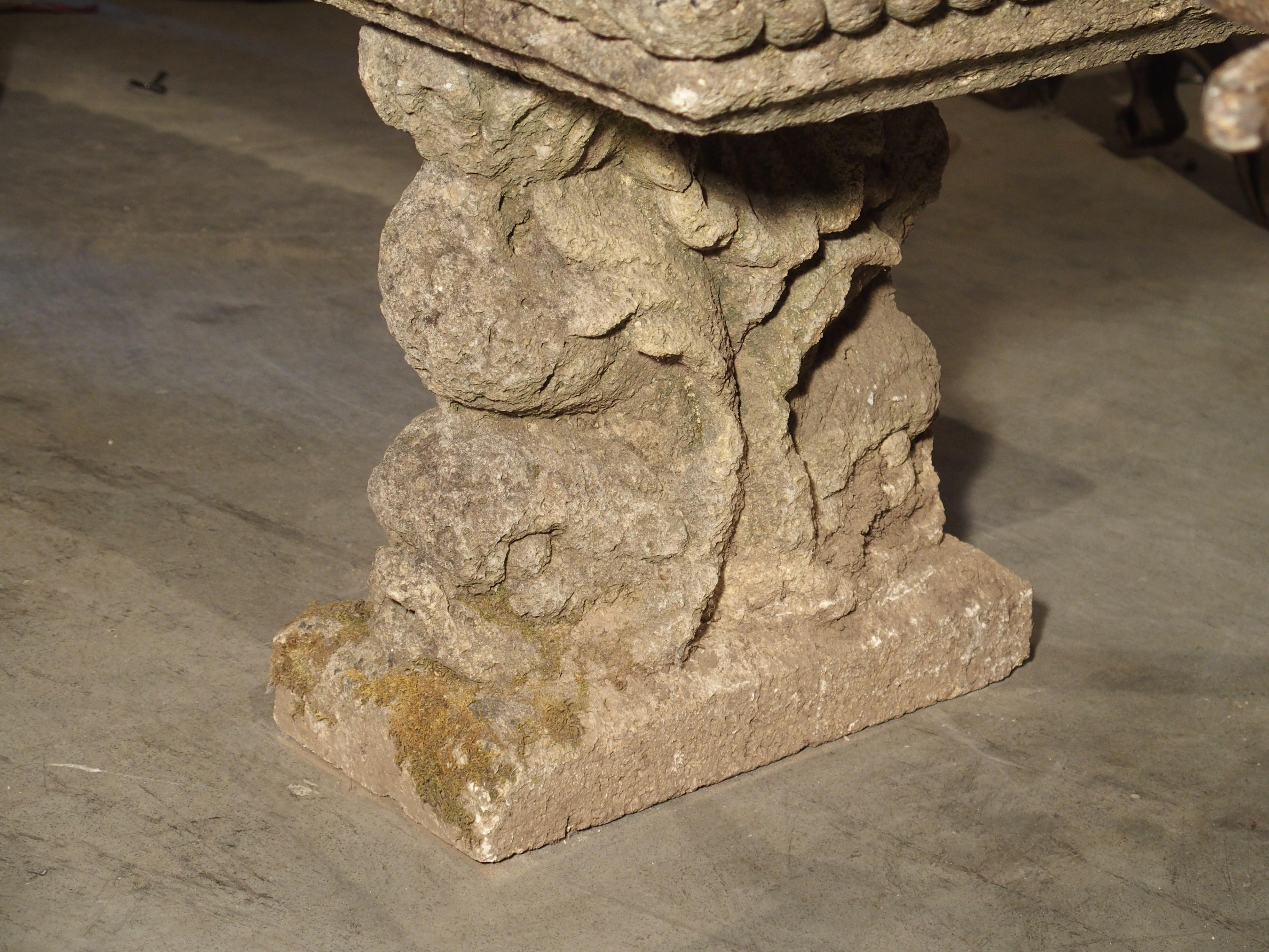 Reconstituted Stone Dolphins Bench from France, circa 1900 7