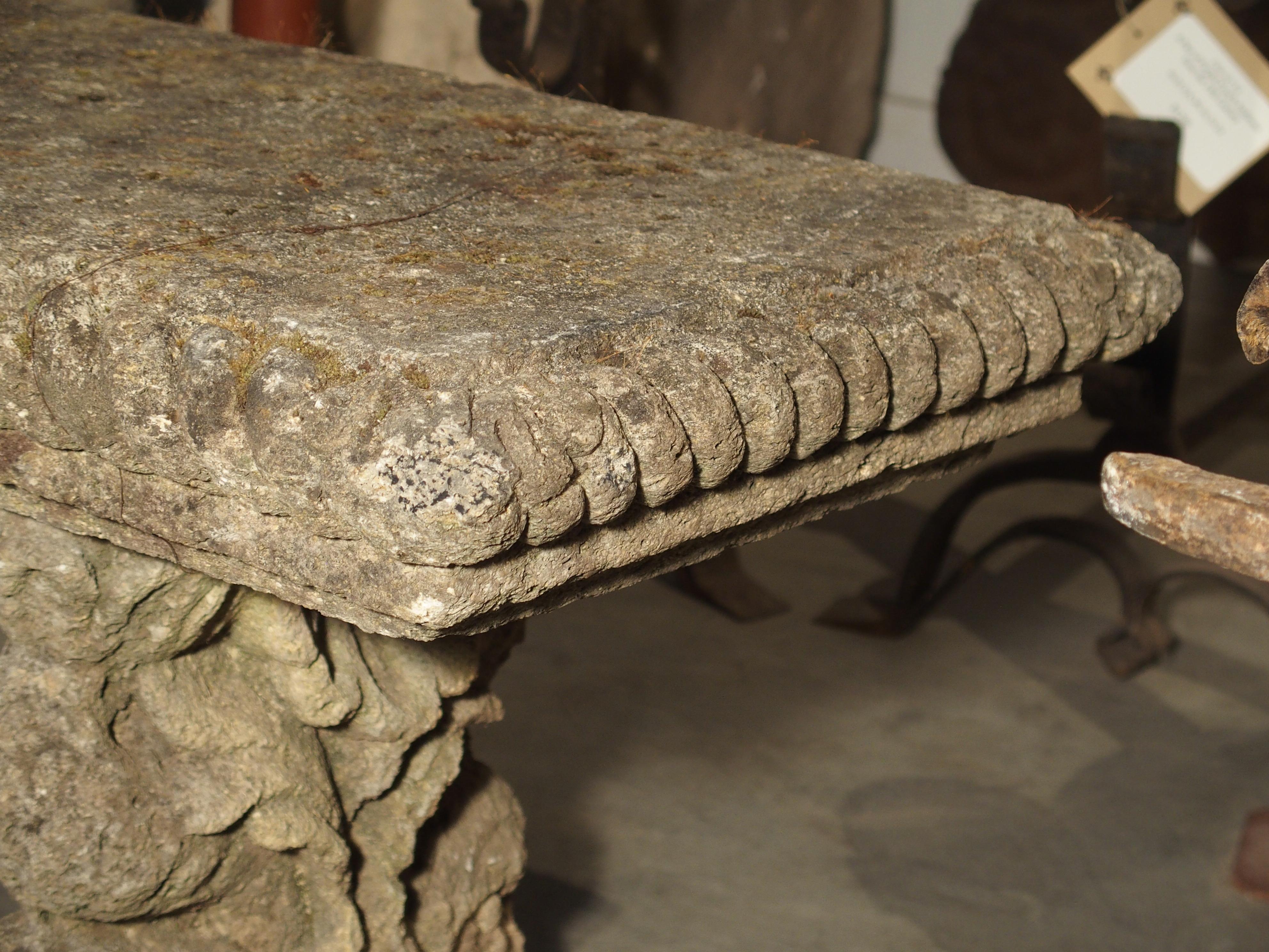 Reconstituted Stone Dolphins Bench from France, circa 1900 8