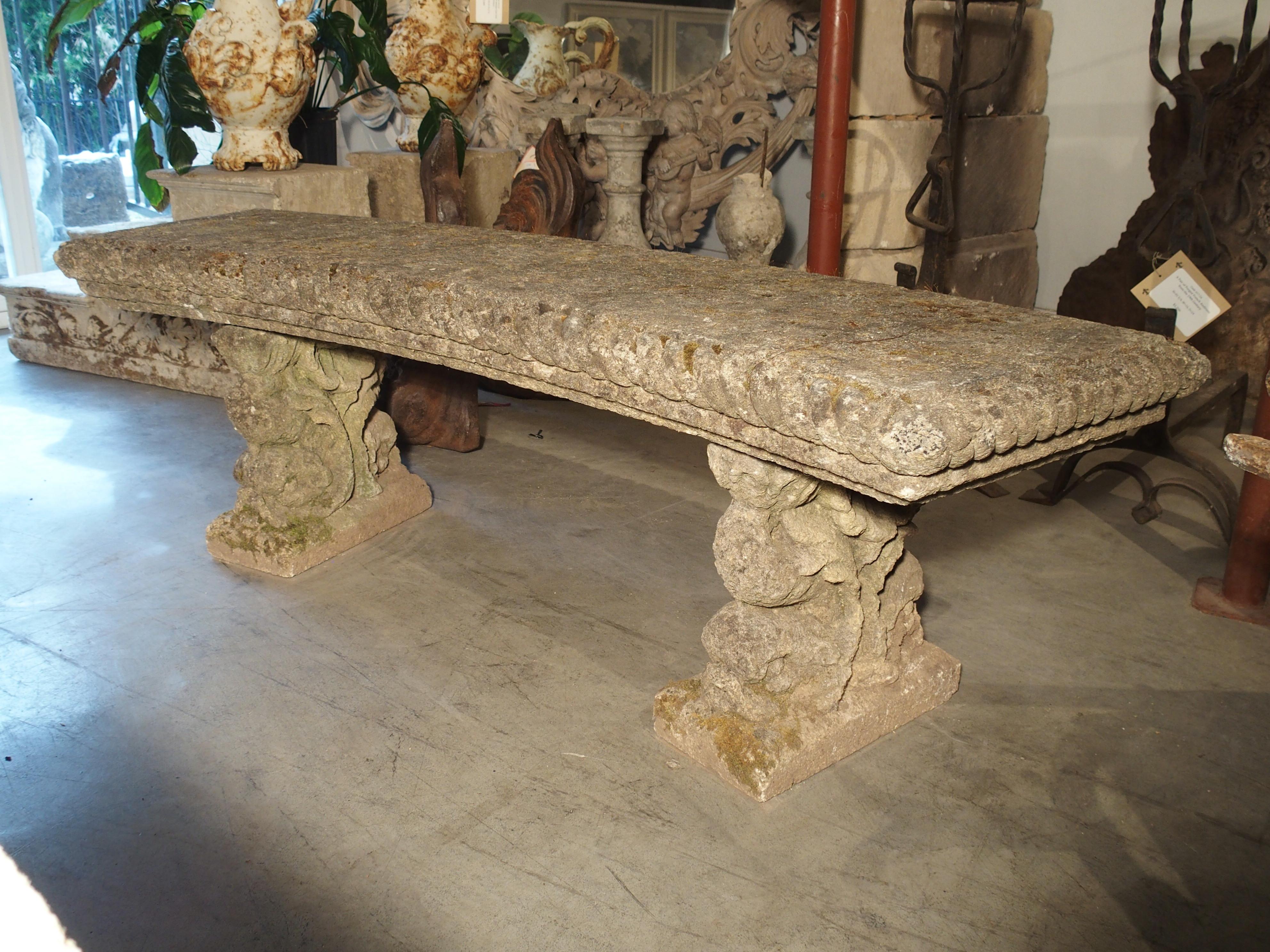 Reconstituted Stone Dolphins Bench from France, circa 1900 9