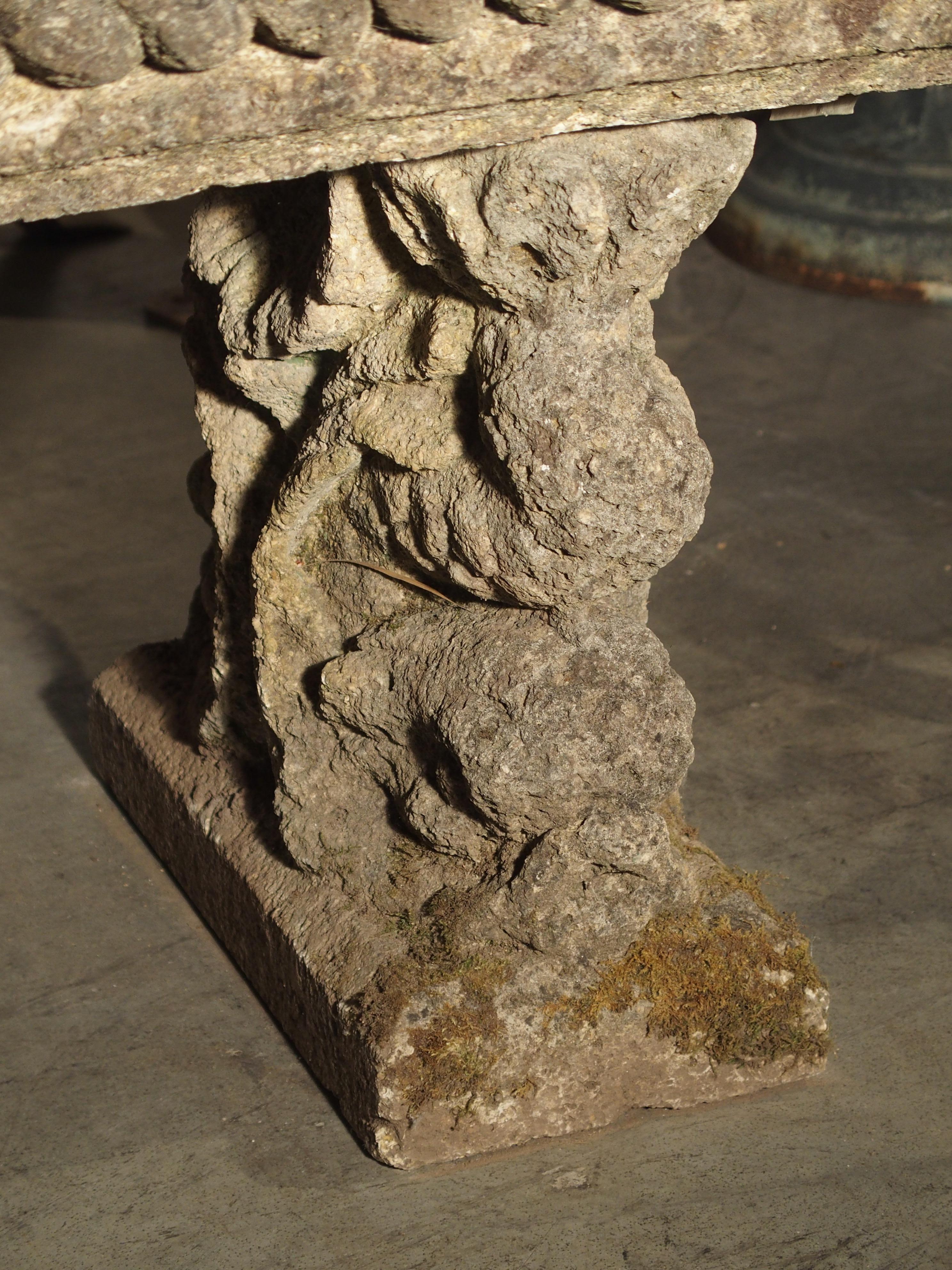 Reconstituted Stone Dolphins Bench from France, circa 1900 12