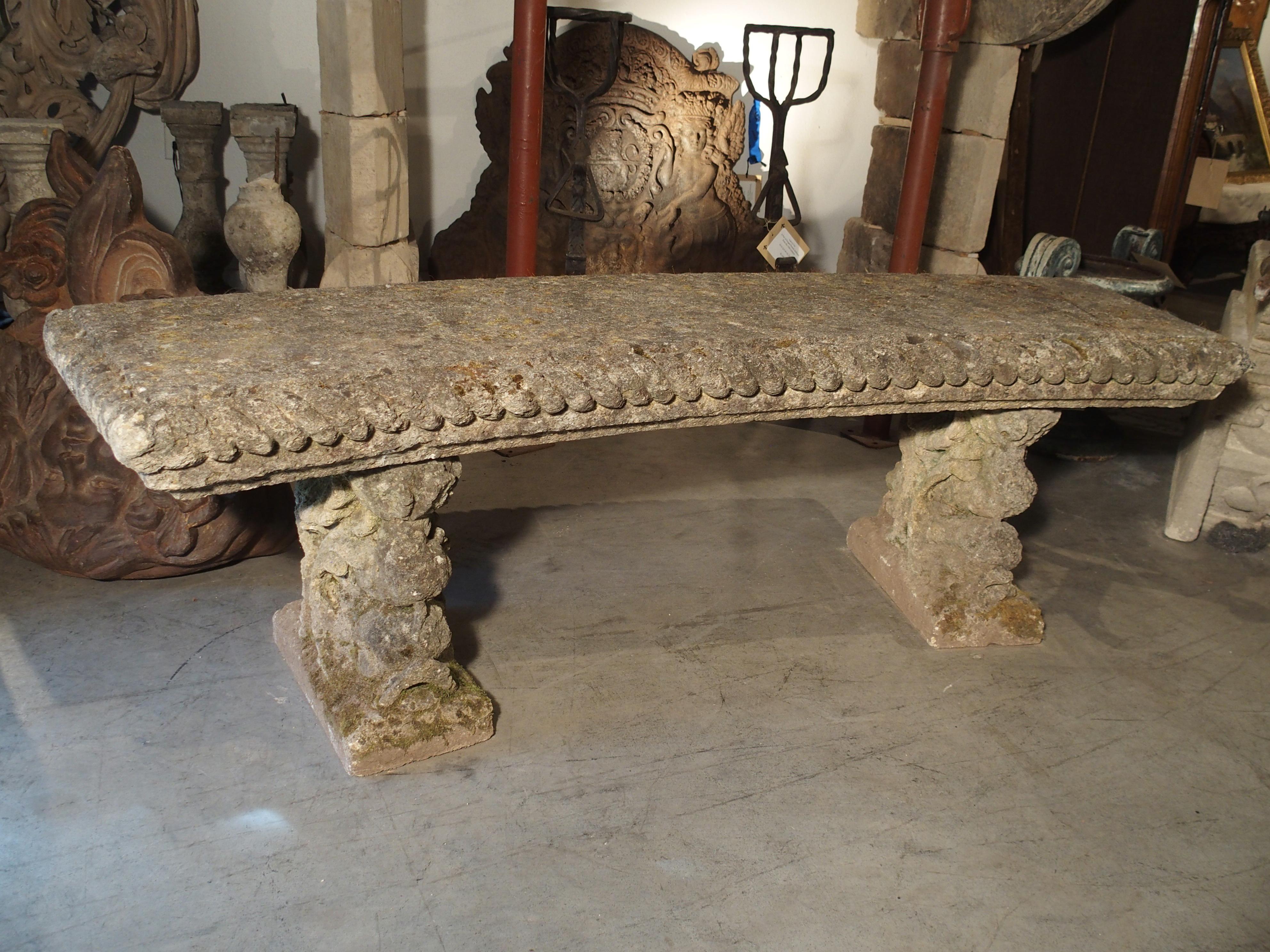 Reconstituted Stone Dolphins Bench from France, circa 1900 13