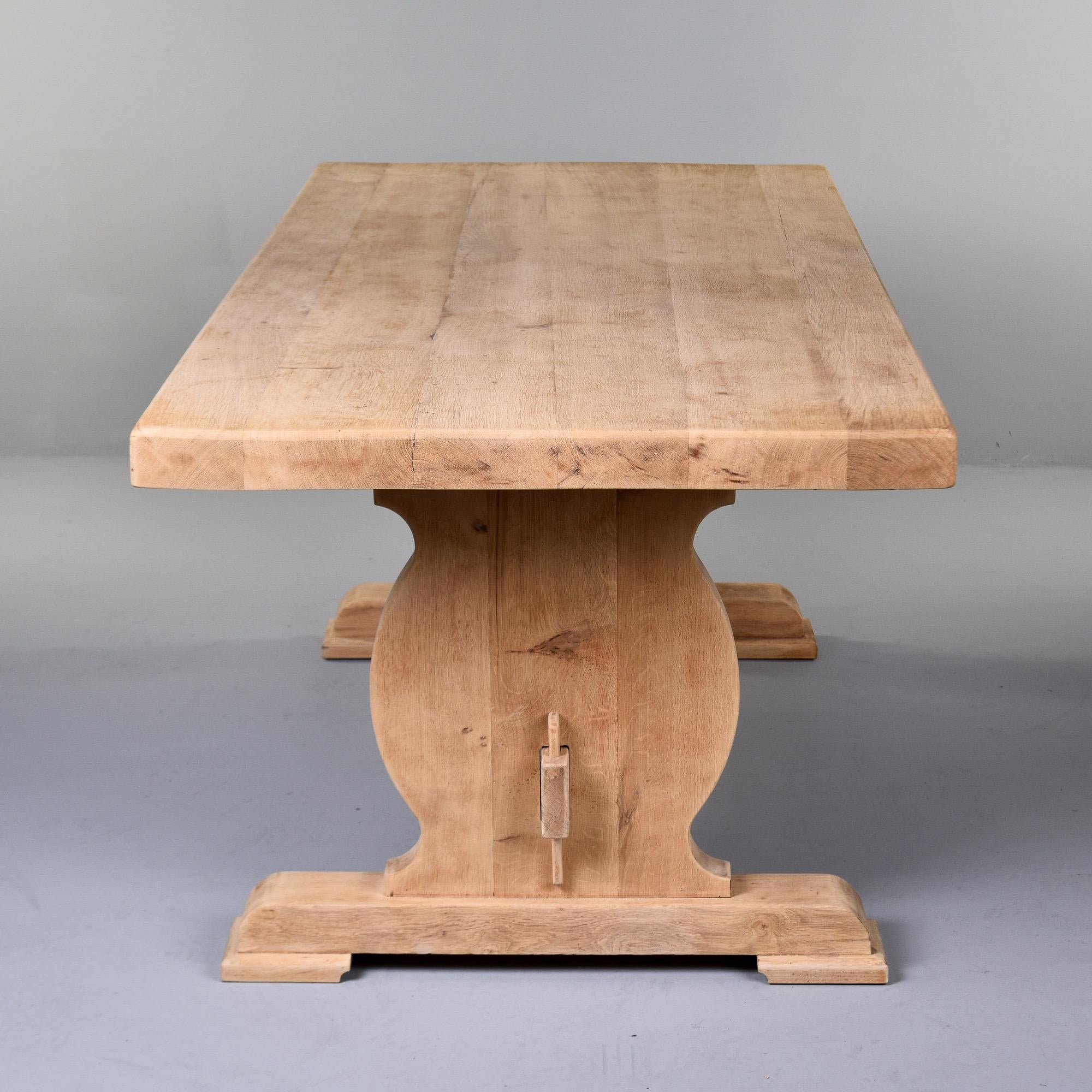 Circa 1900 Sanded Bare Oak French Country Trestle Table 2