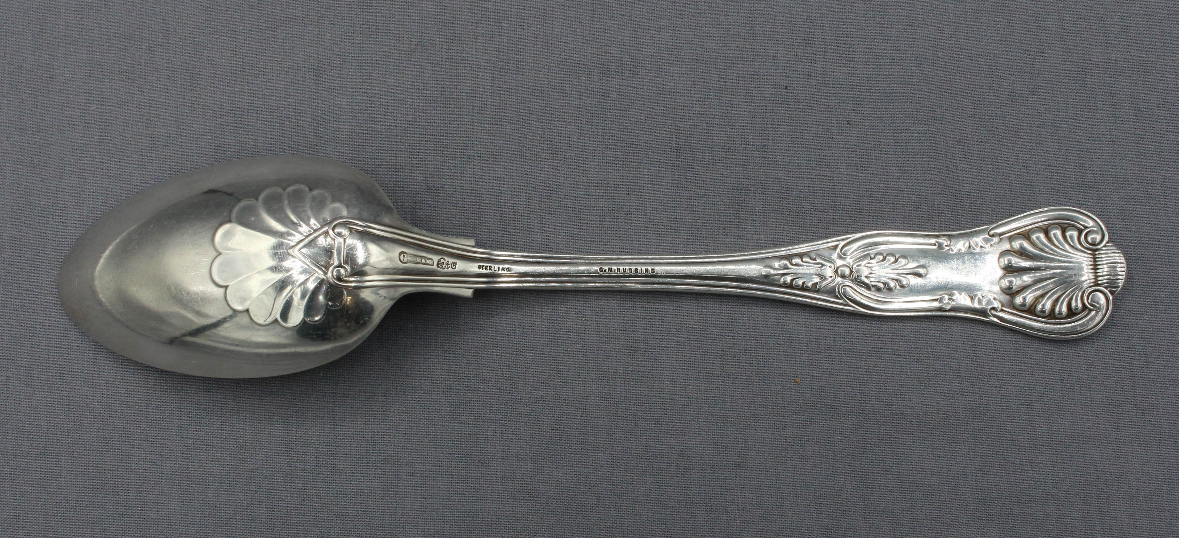 Circa 1900 Set of 4 Sterling Silver Serving Spoons in 