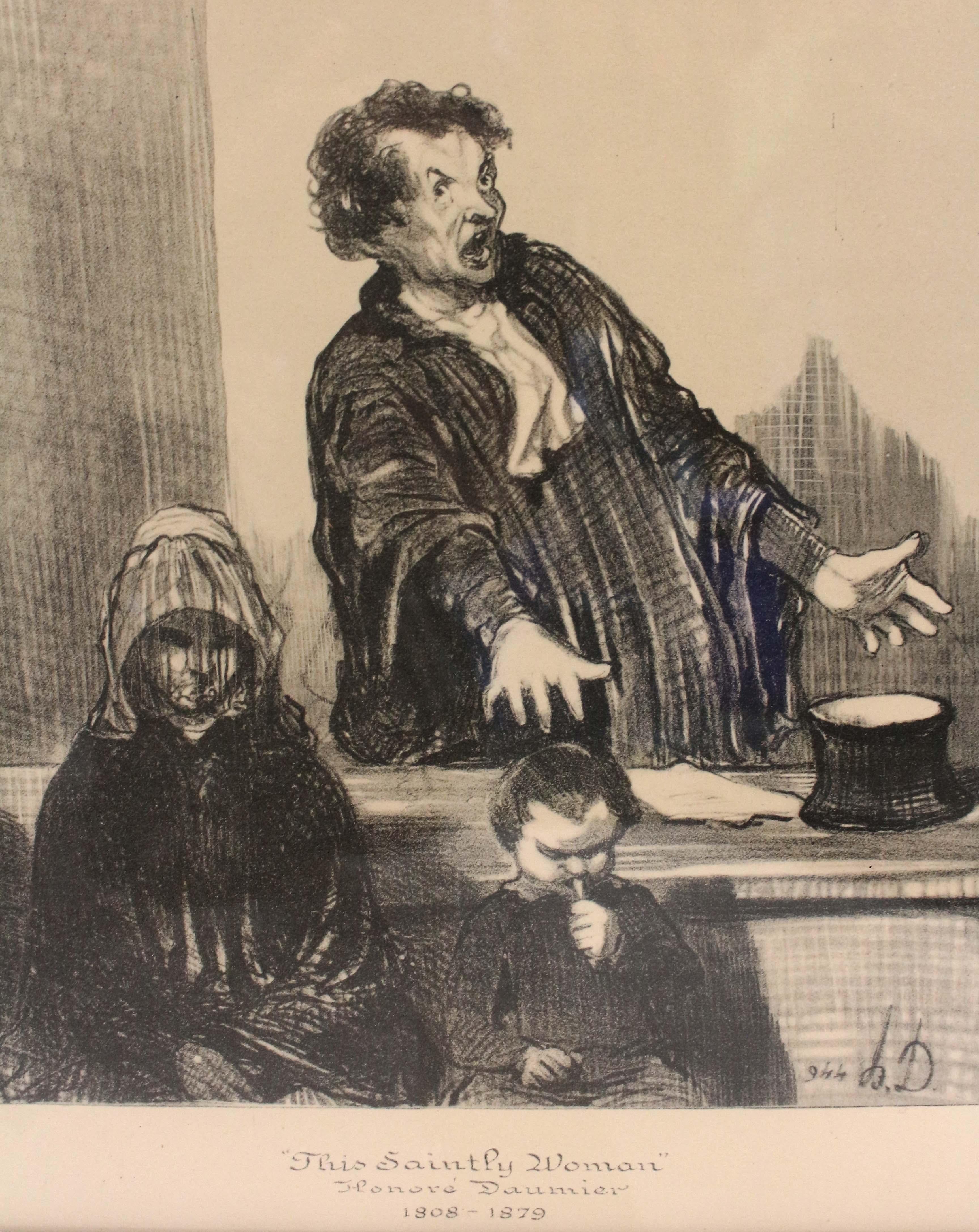 CIRCA 1900: Vier Drucke von Honore Daumier, französisch. Humorvolle Drucke über den 