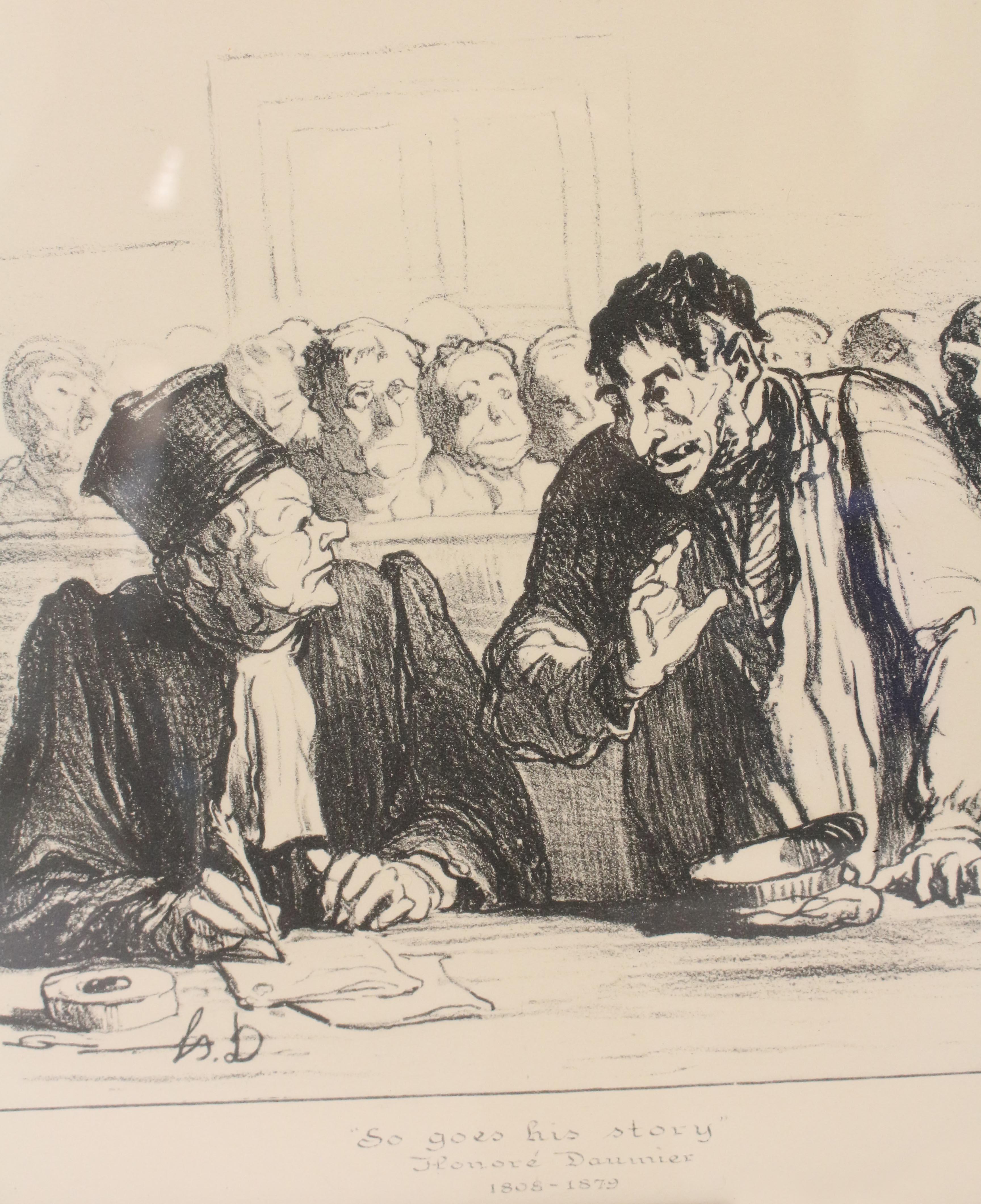 Early 20th Century Circa 1900 Set of Four Honore Daumier Prints