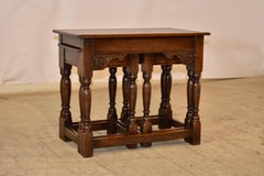 Circa 1900 Set of Three Oak Nesting Tables