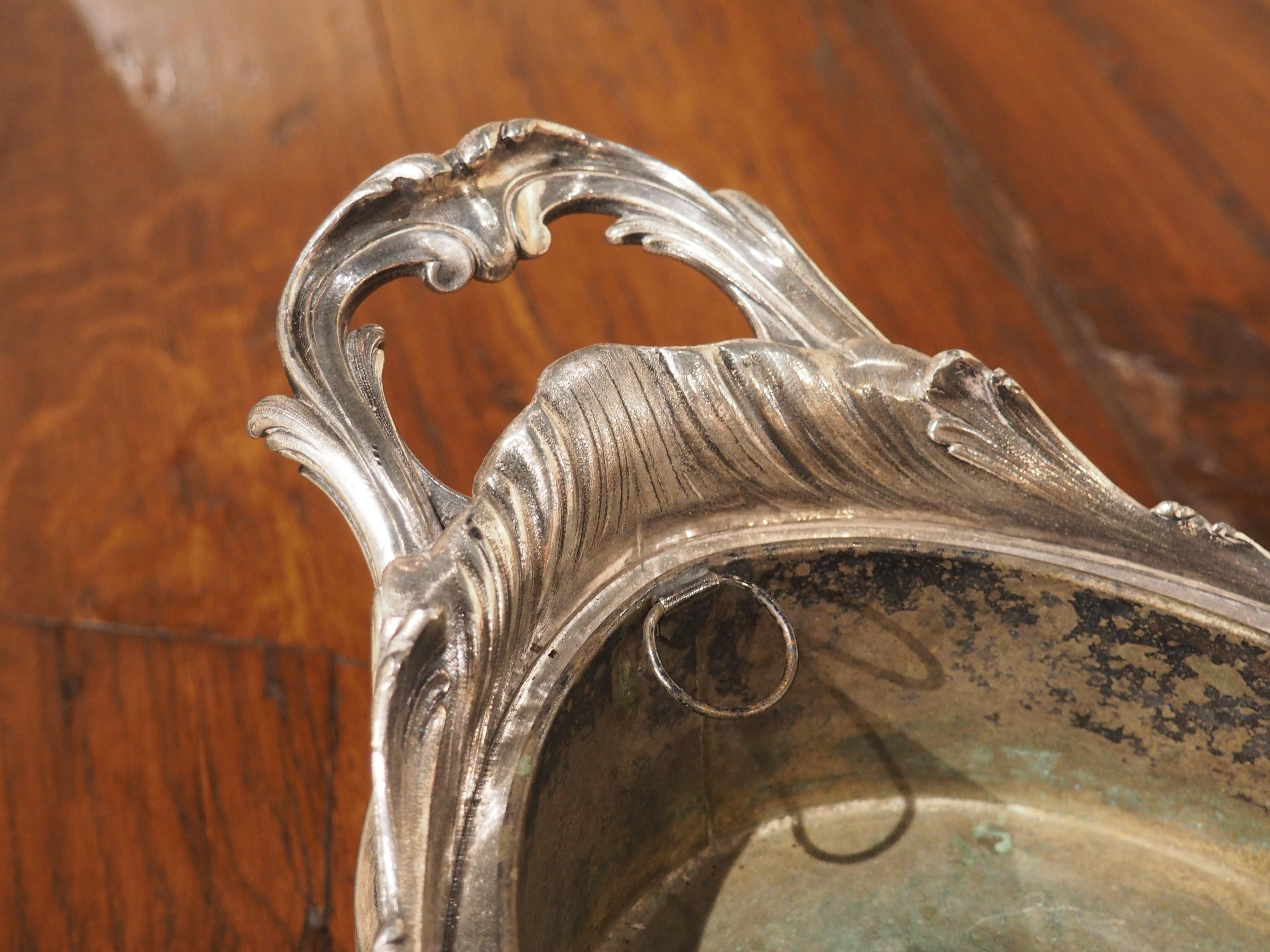 Silvered Bronze Table Jardiniere from France, circa 1900 For Sale 4