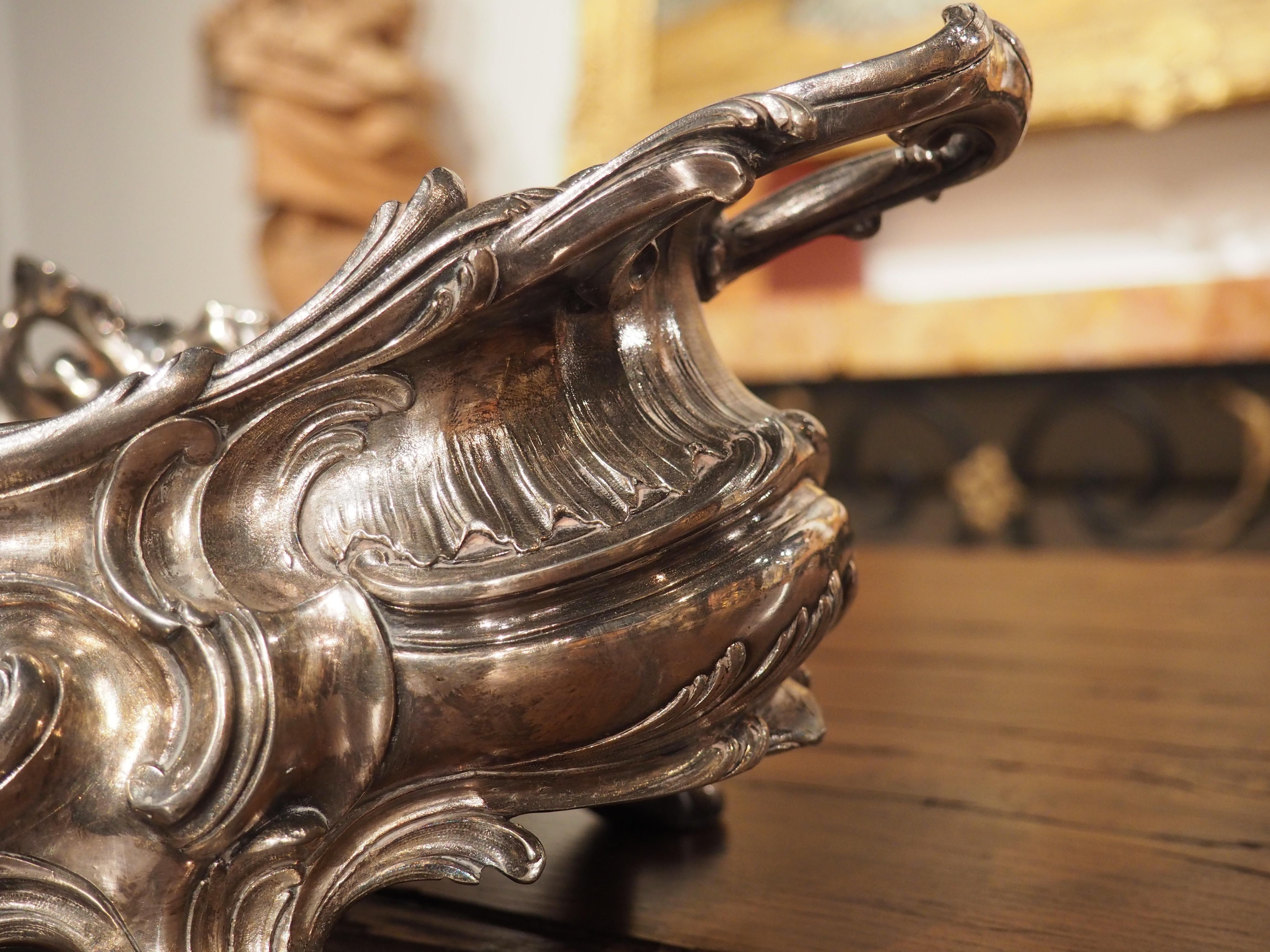 Silvered Bronze Table Jardiniere from France, circa 1900 For Sale 6