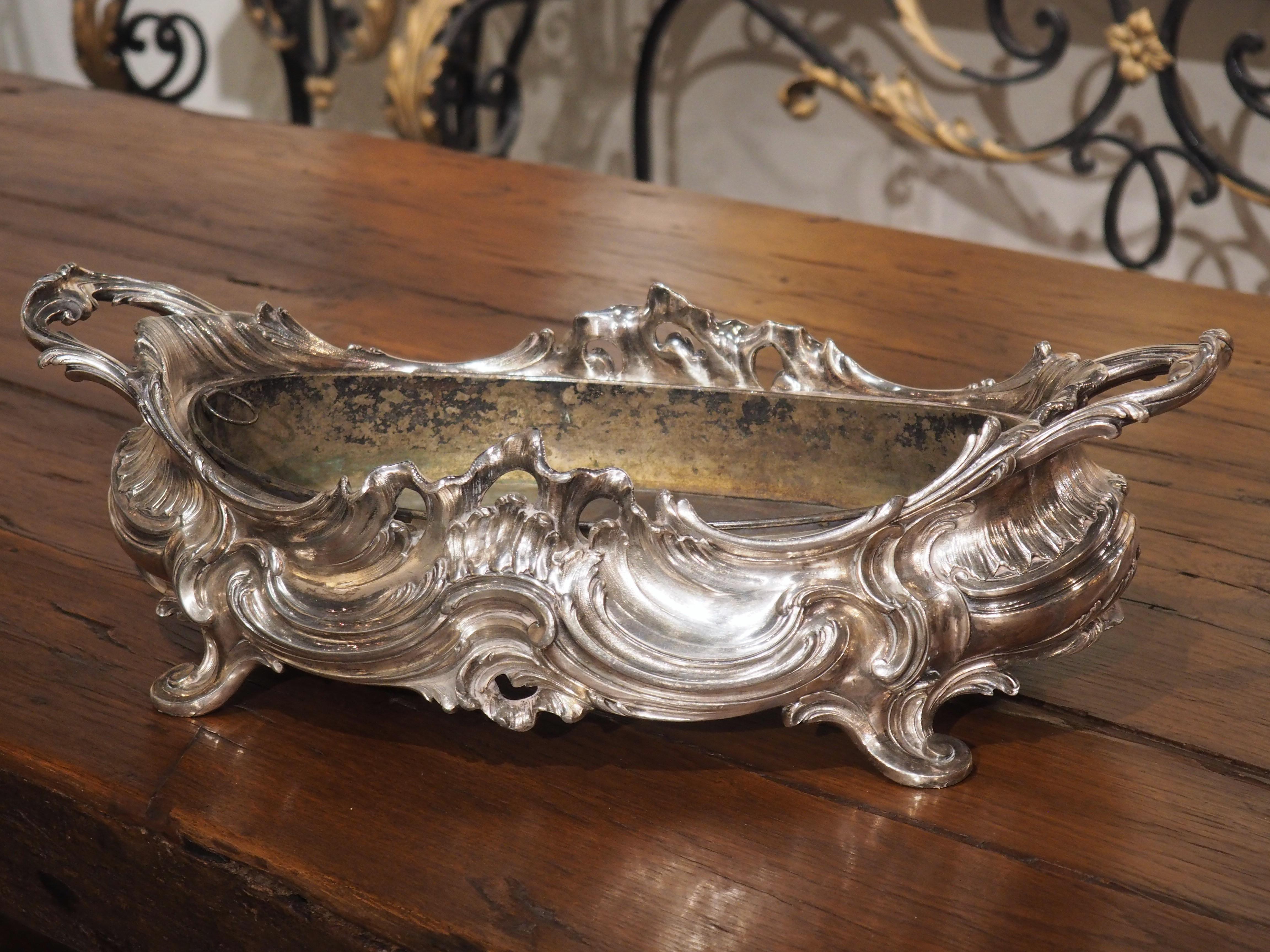 Silvered Bronze Table Jardiniere from France, circa 1900 For Sale 8