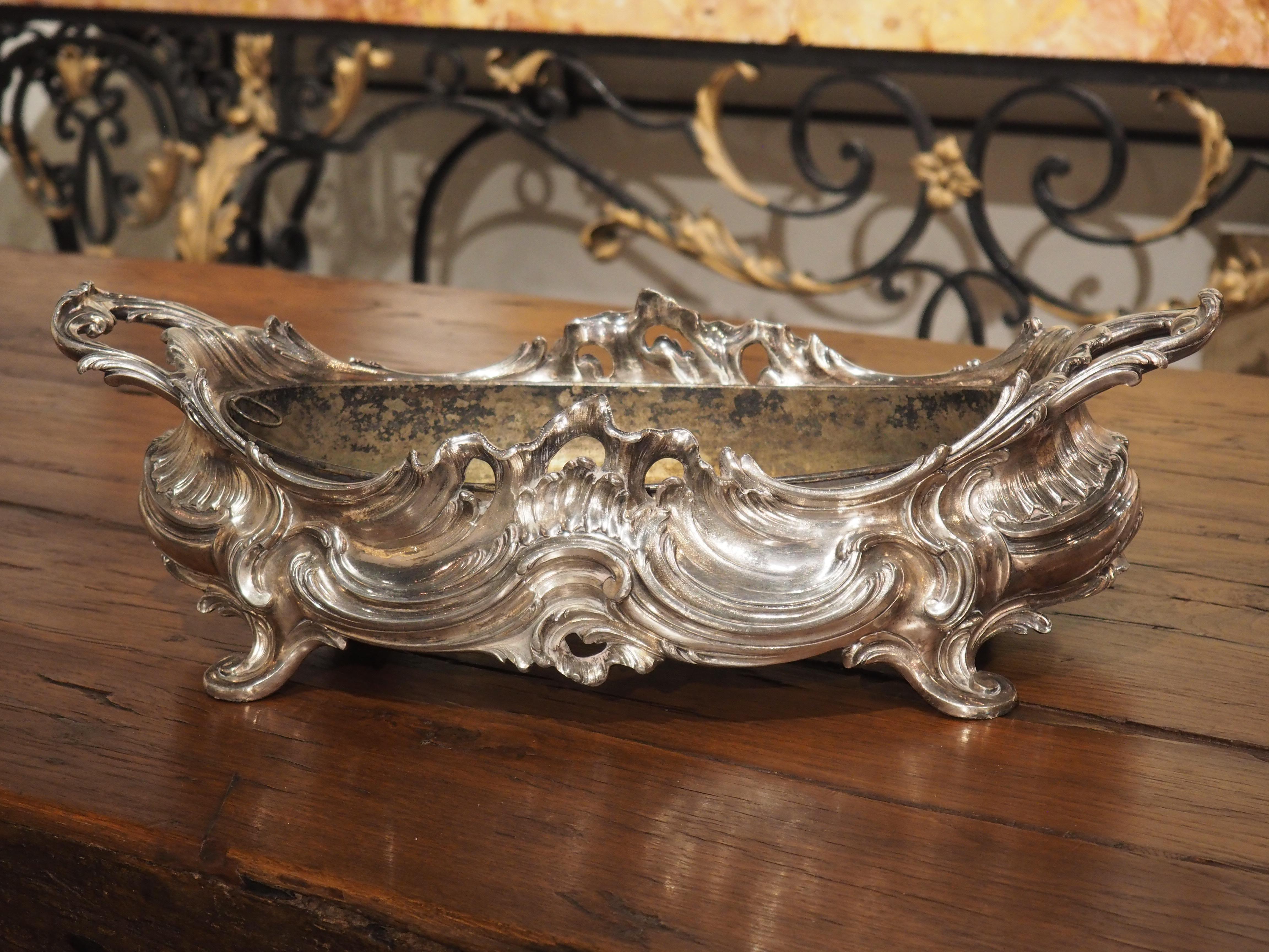 Silvered Bronze Table Jardiniere from France, circa 1900 For Sale 9