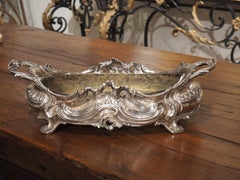 versilberter Bronze-Tisch Jardiniere aus Frankreich, um 1900