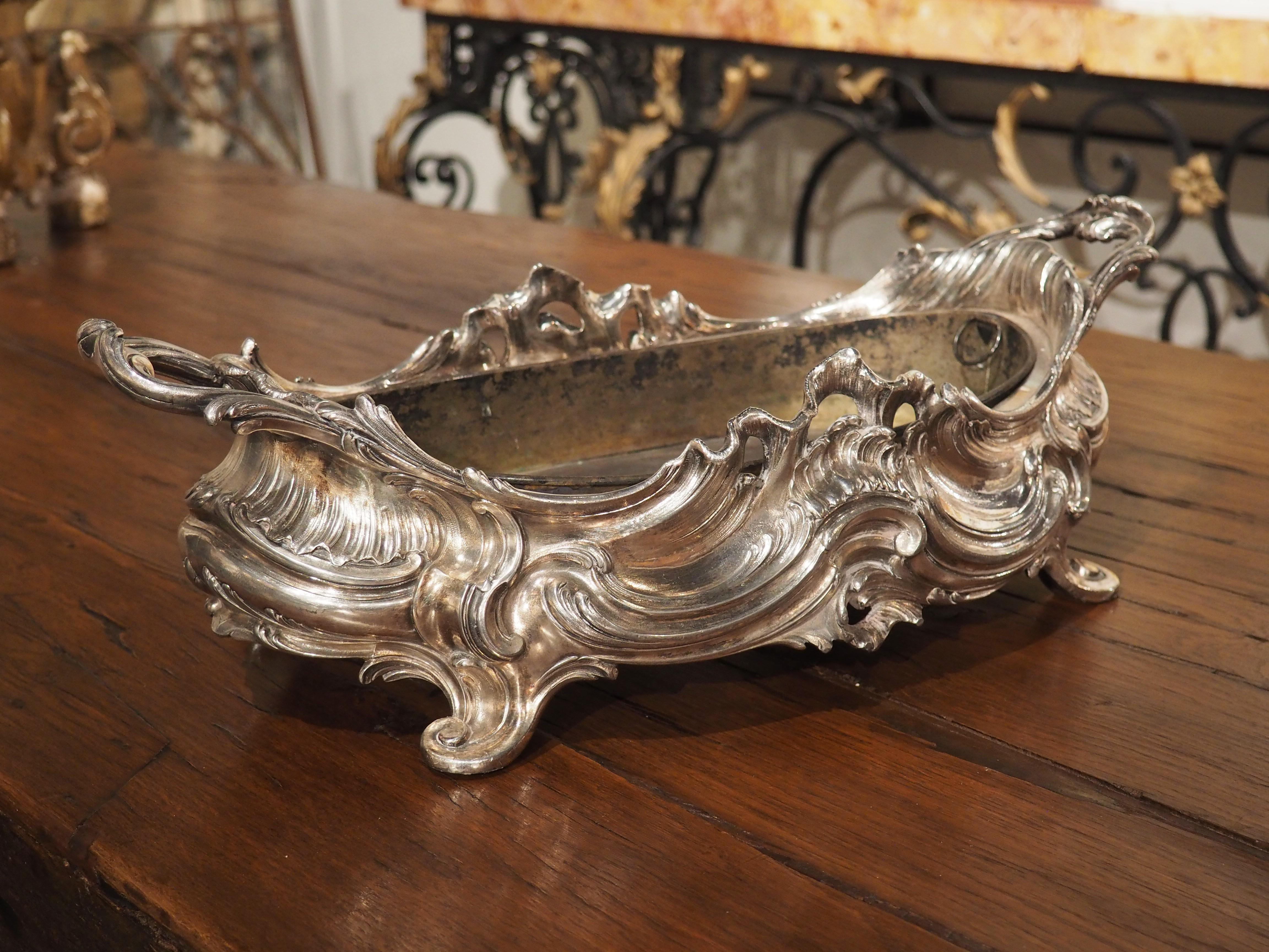Silvered Bronze Table Jardiniere from France, circa 1900 For Sale 2