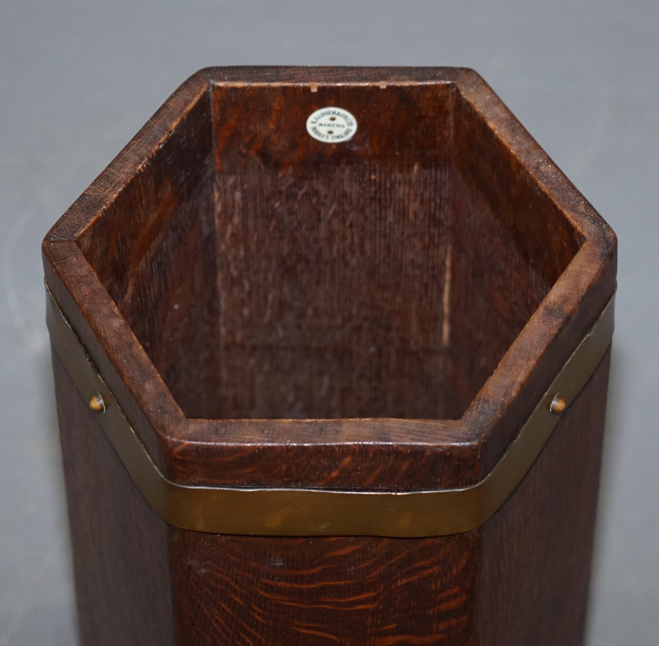 Late Victorian Stamed R.a.Lister & Co Ltd Dursley England Oak Stick Umbrella Stand, circa 1900