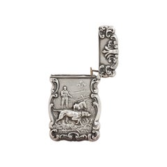 Circa 1900 Sterling Silver Sporting Match Safe