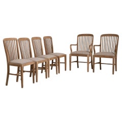 Circa 1900 Taupe Wood Set of Six Provençal Oak Chairs