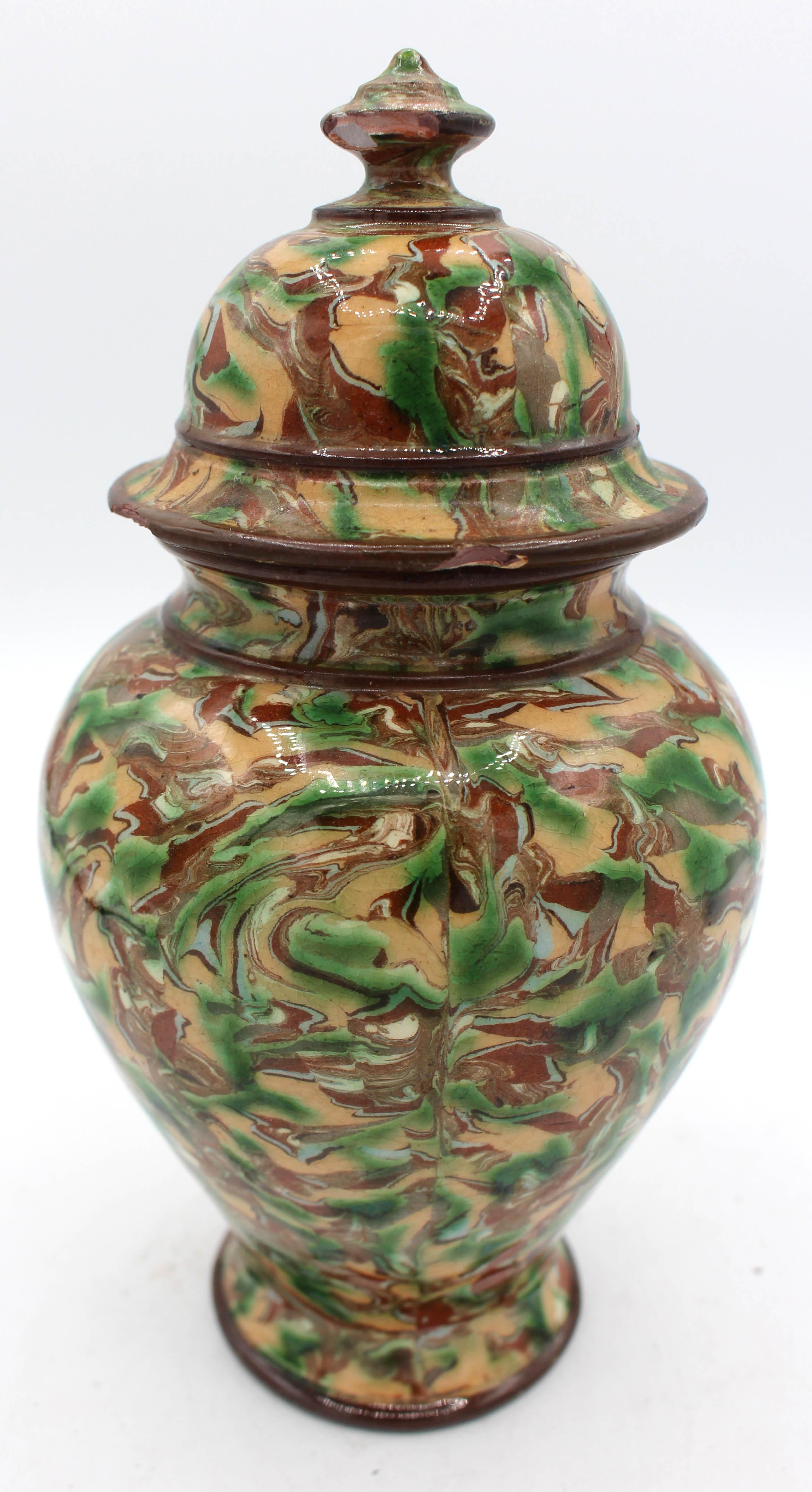 20th Century Circa 1900 Terracotta Covered Jar, French, by Maison Pichon Uzes For Sale