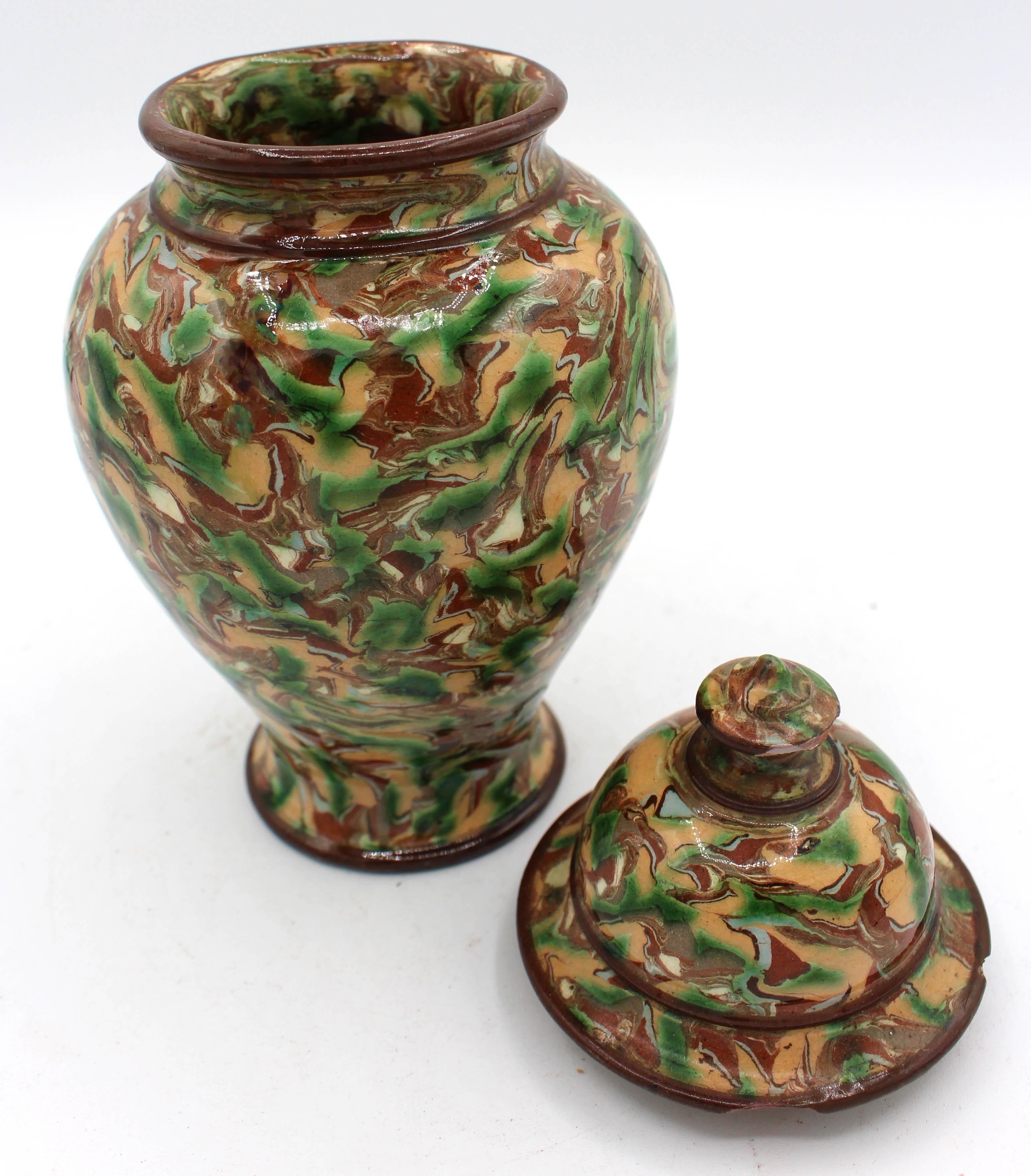 Circa 1900 Terracotta Covered Jar, French, by Maison Pichon Uzes For Sale 1