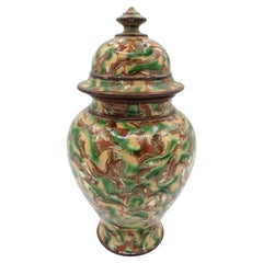 Circa 1900 Terracotta Covered Jar, French, by Maison Pichon Uzes