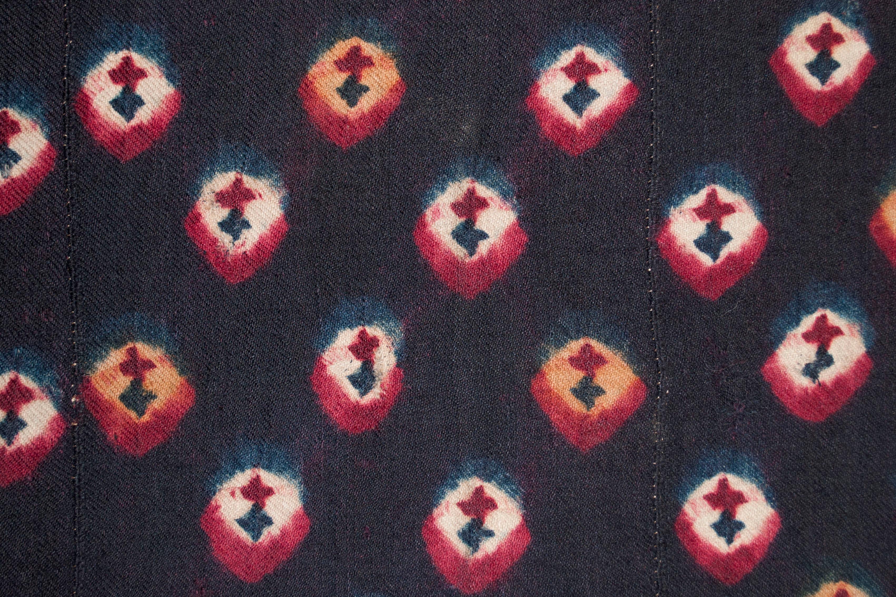 Tribal Tie-Dyed Panel from Tibet, circa 1900 For Sale