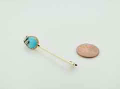 Turquiose and Diamond Stick Pin Brooch, circa 1900