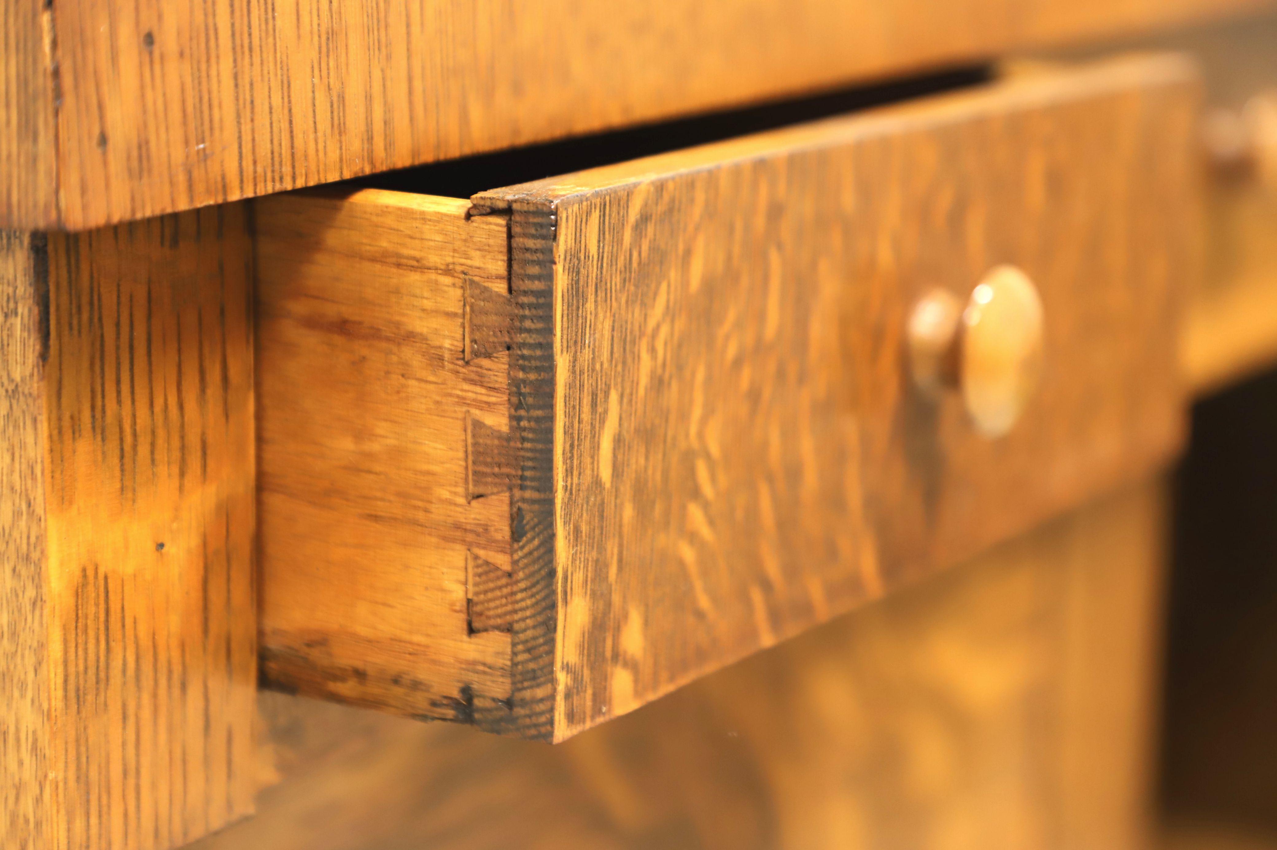 Antique Circa 1900 Victorian Era Tiger Oak Empire Style Sideboard For Sale 1