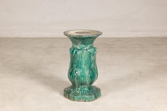 Circa 1900 Vietnamese Annamese Green Glazed Ceramic Garden Pedestal