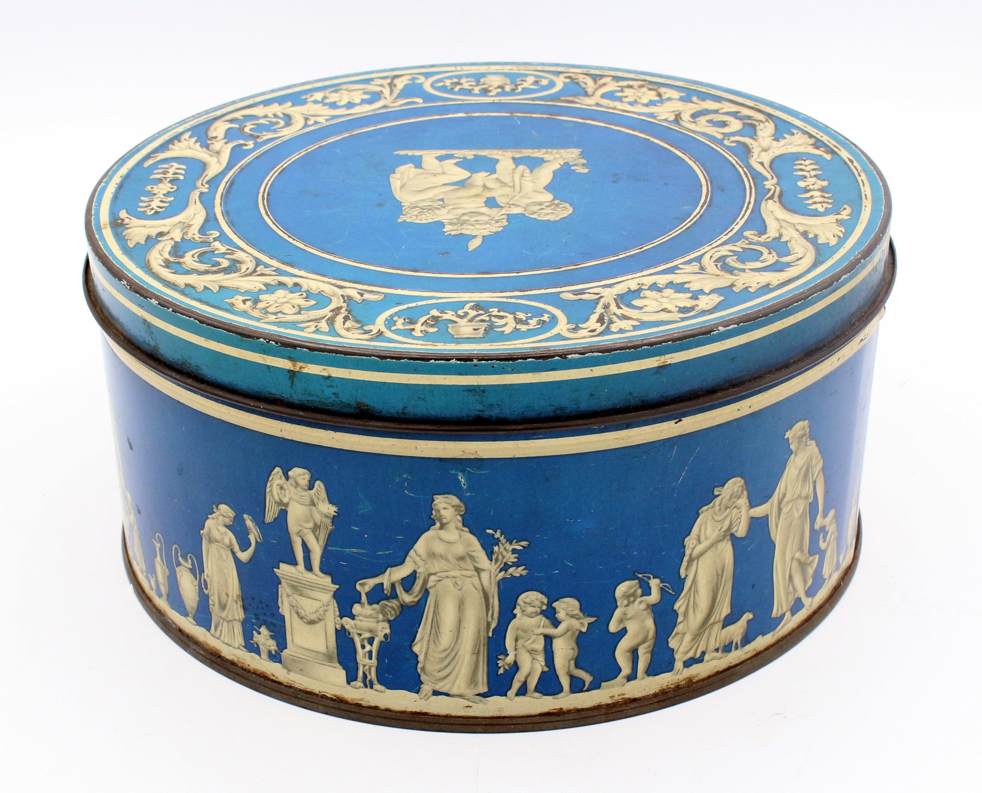caja de galletas azul