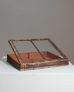 Circa 1900 Wood Patinated Countertop Glass Display Case
