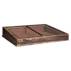Circa 1900 Wood Patinated Countertop Glass Display Case