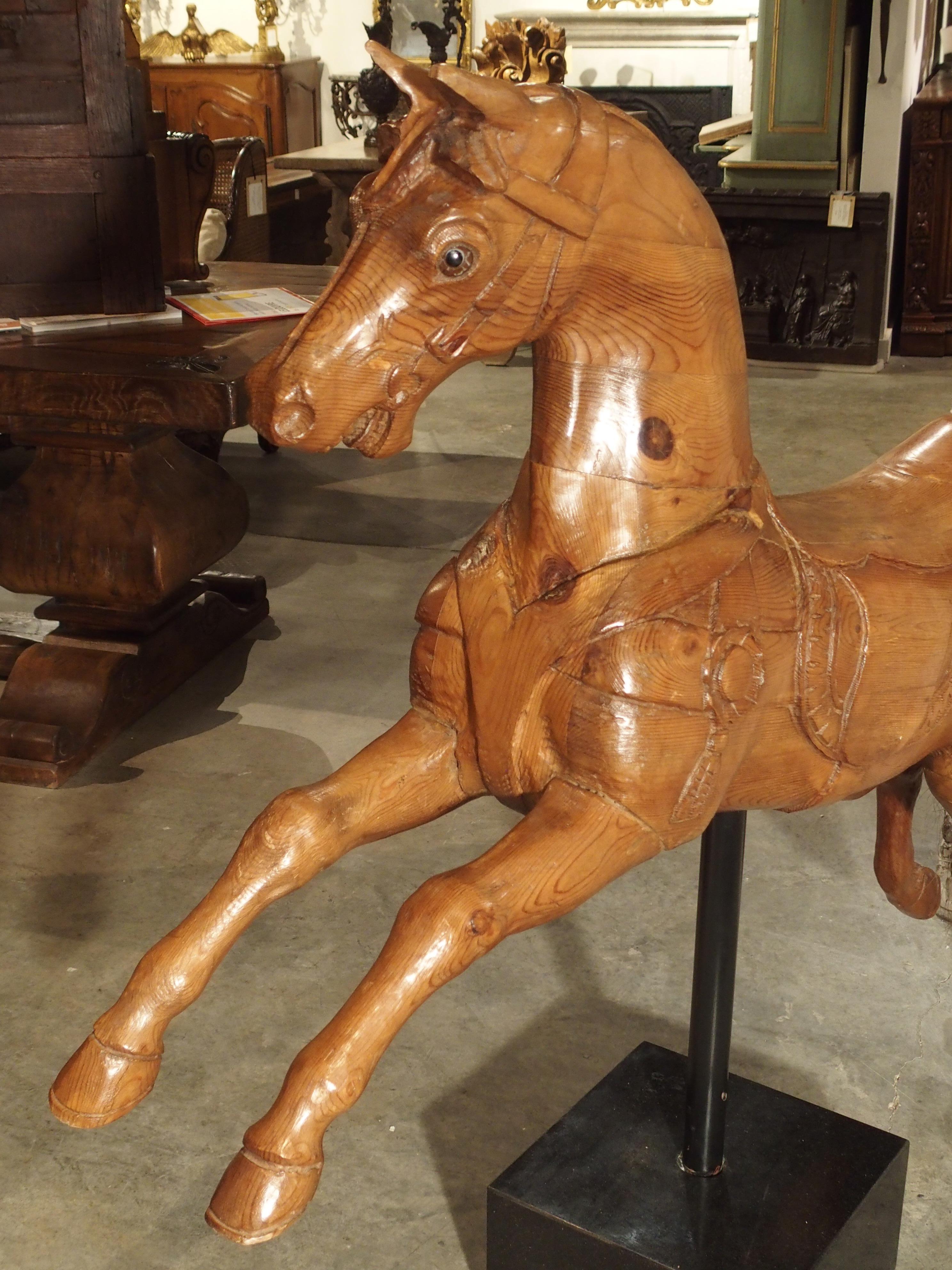 Wooden Jumping Horse on Stand from Barcelona Spain, circa 1900 2