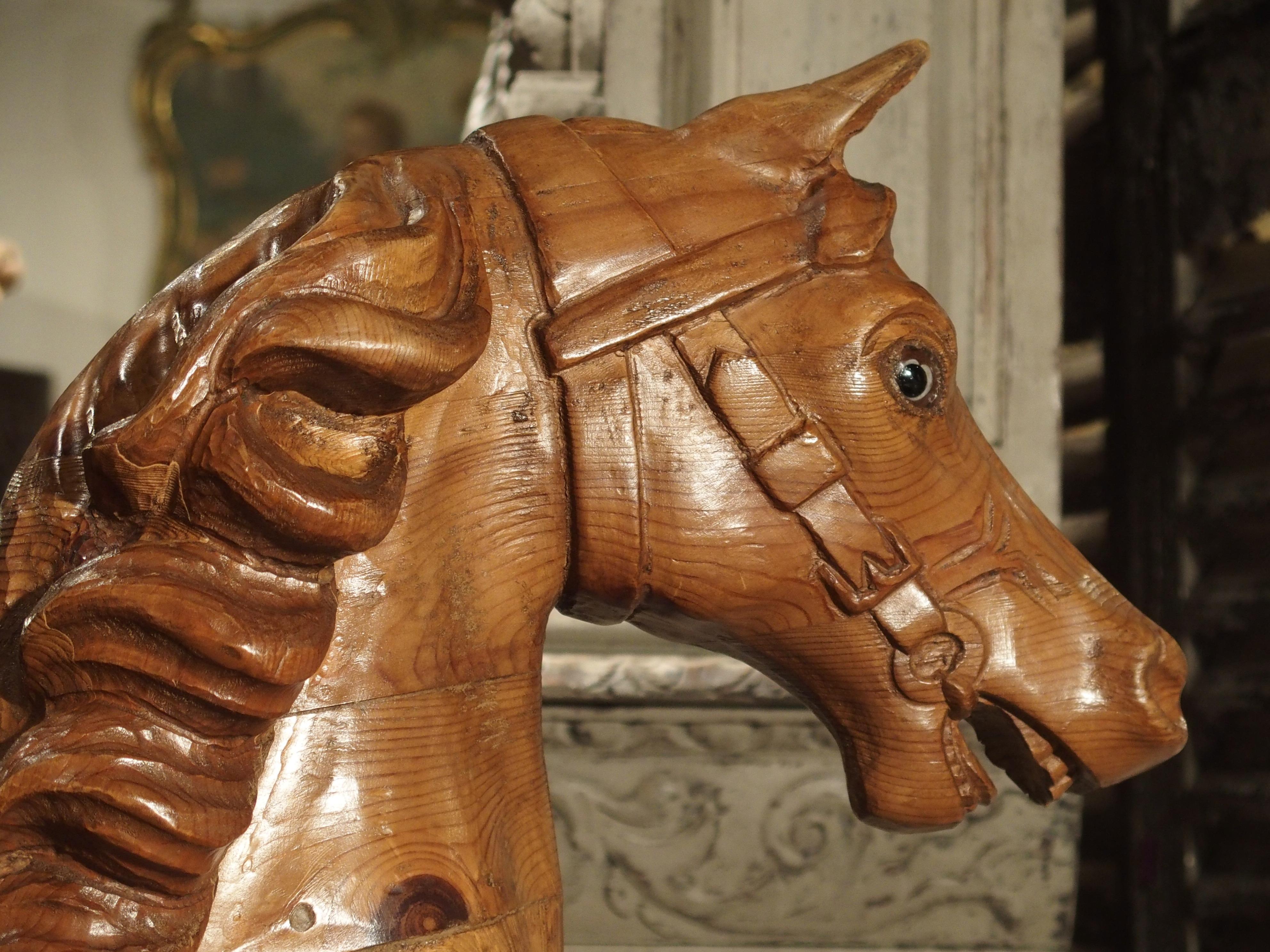Spanish Wooden Jumping Horse on Stand from Barcelona Spain, circa 1900