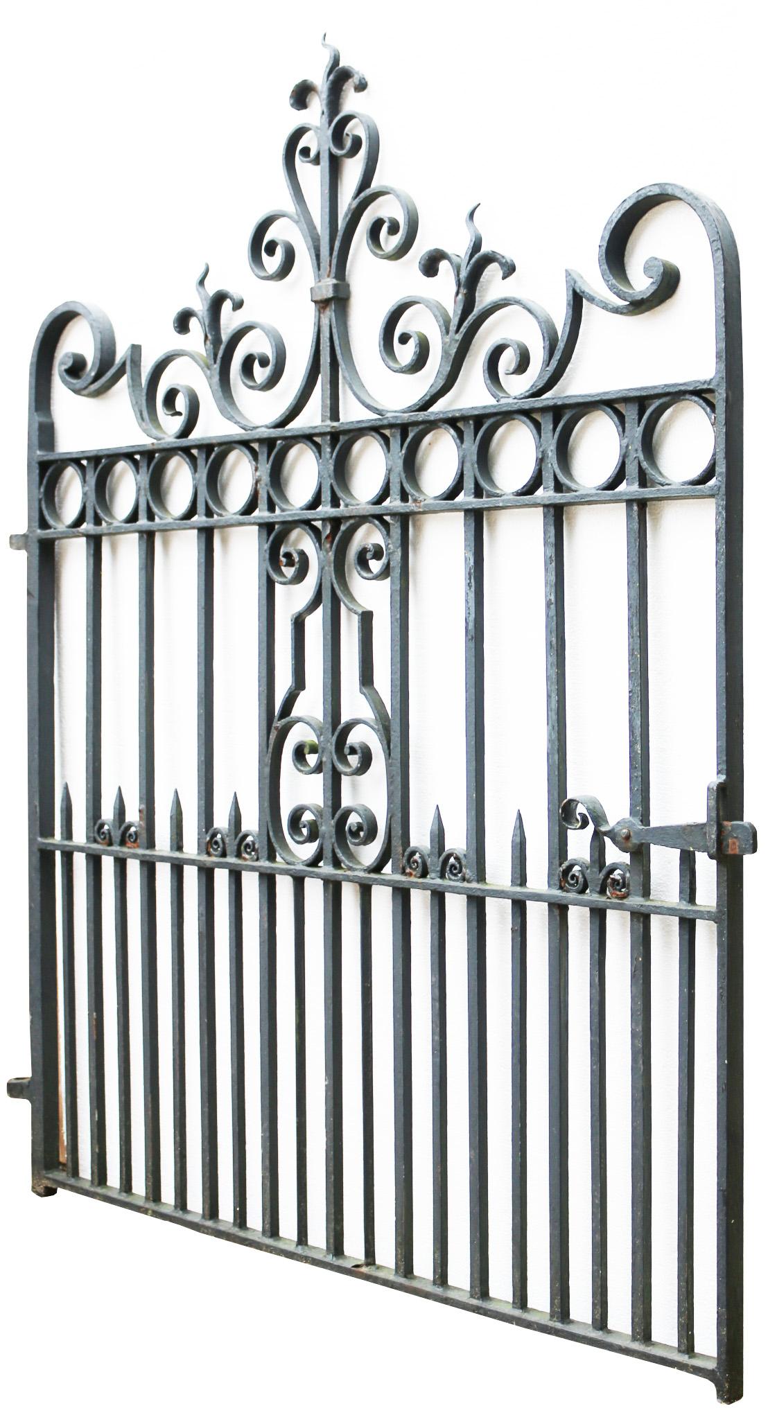 About

This gate has been handcrafted by a blacksmith. 

Features faded old back paint with a working latch. English

Condition report:

Minor corrosion with flaking old paint otherwise in good condition for its age. 

Style: