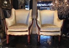 Set of English Art Nouveau Armchairs and Sofa in Mahogany, circa 1900