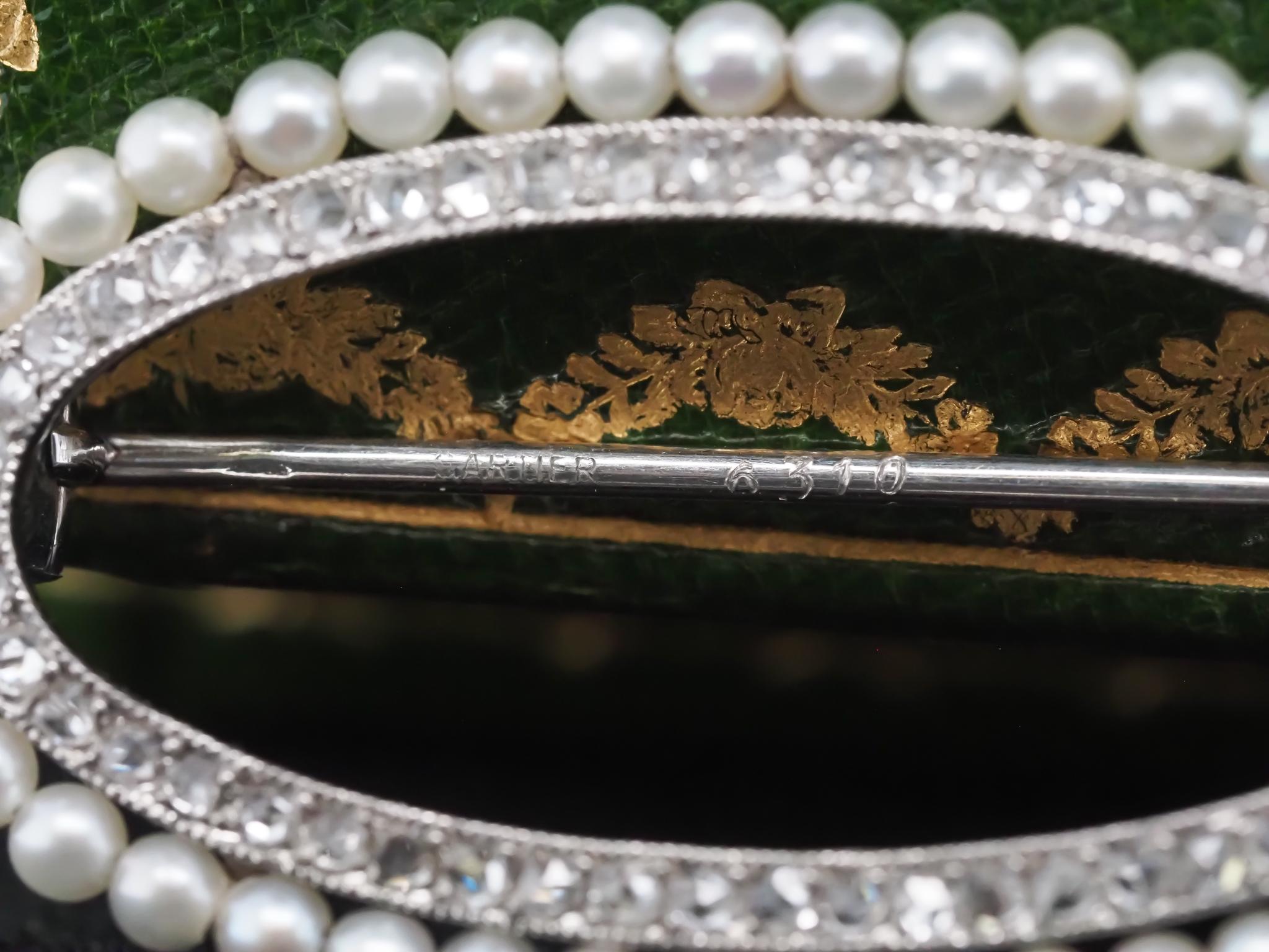 Circa 1900Circa 1900s Edwardian CARTIER Pearl & Diamond Brooch with Original Box 11
