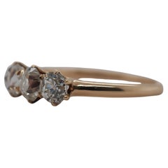 Circa 1900s 1.25cttw Old European Brilliant Diamond Three Stone Engagement Ring