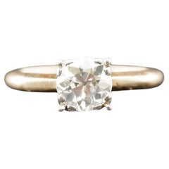 Anello di fidanzamento con diamante europeo antico da 0,90 carati, CIRCA 1900, oro giallo 14K