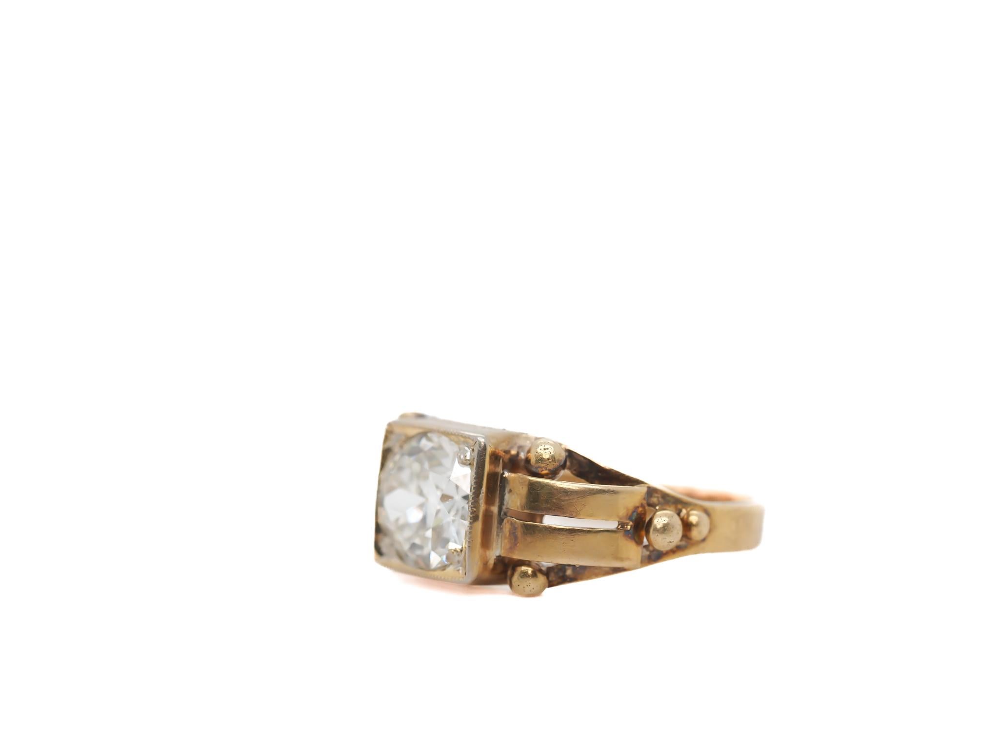Circa 1900s .90ct Old European Diamond Engagement Ring - VEG#17b In Good Condition For Sale In Hicksville, NY