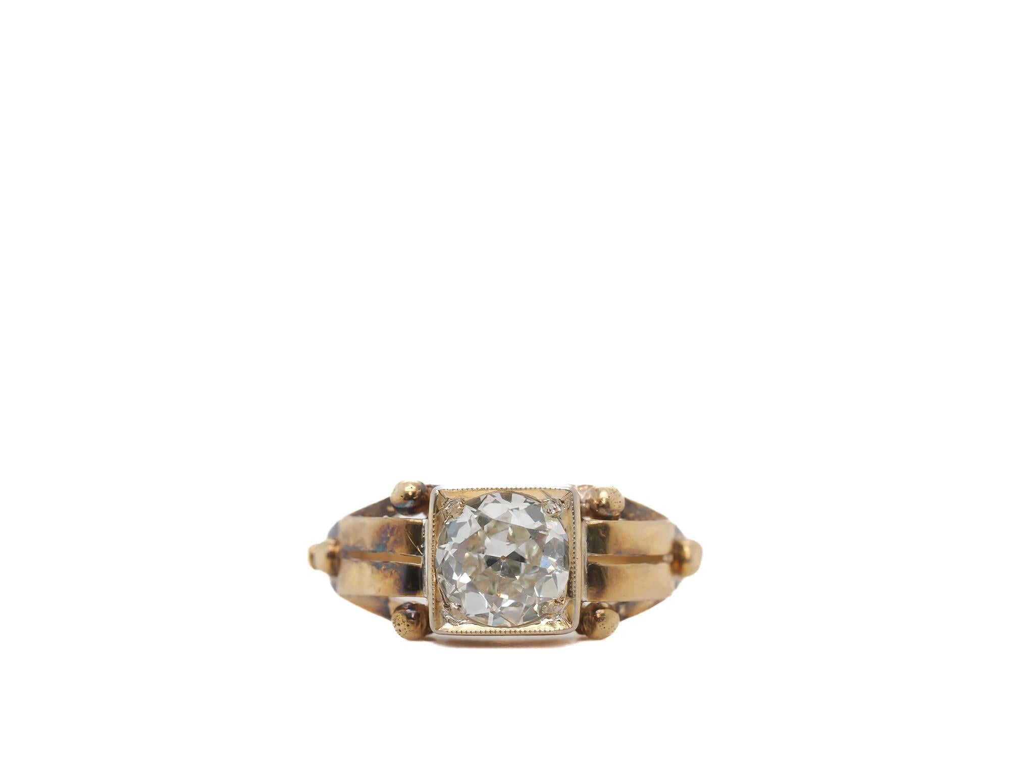 Women's Circa 1900s .90ct Old European Diamond Engagement Ring - VEG#17b For Sale